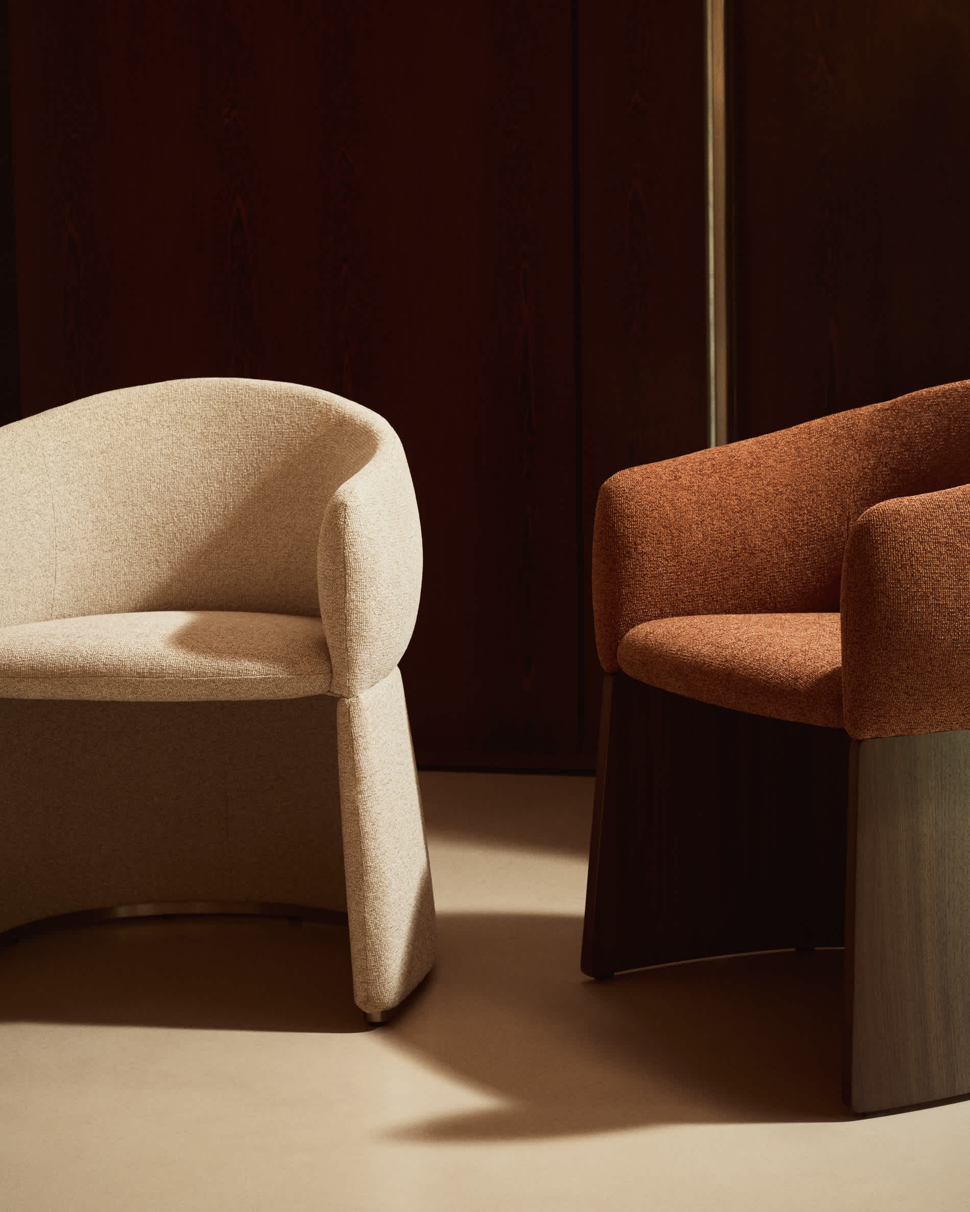Bosca beige chenille chair