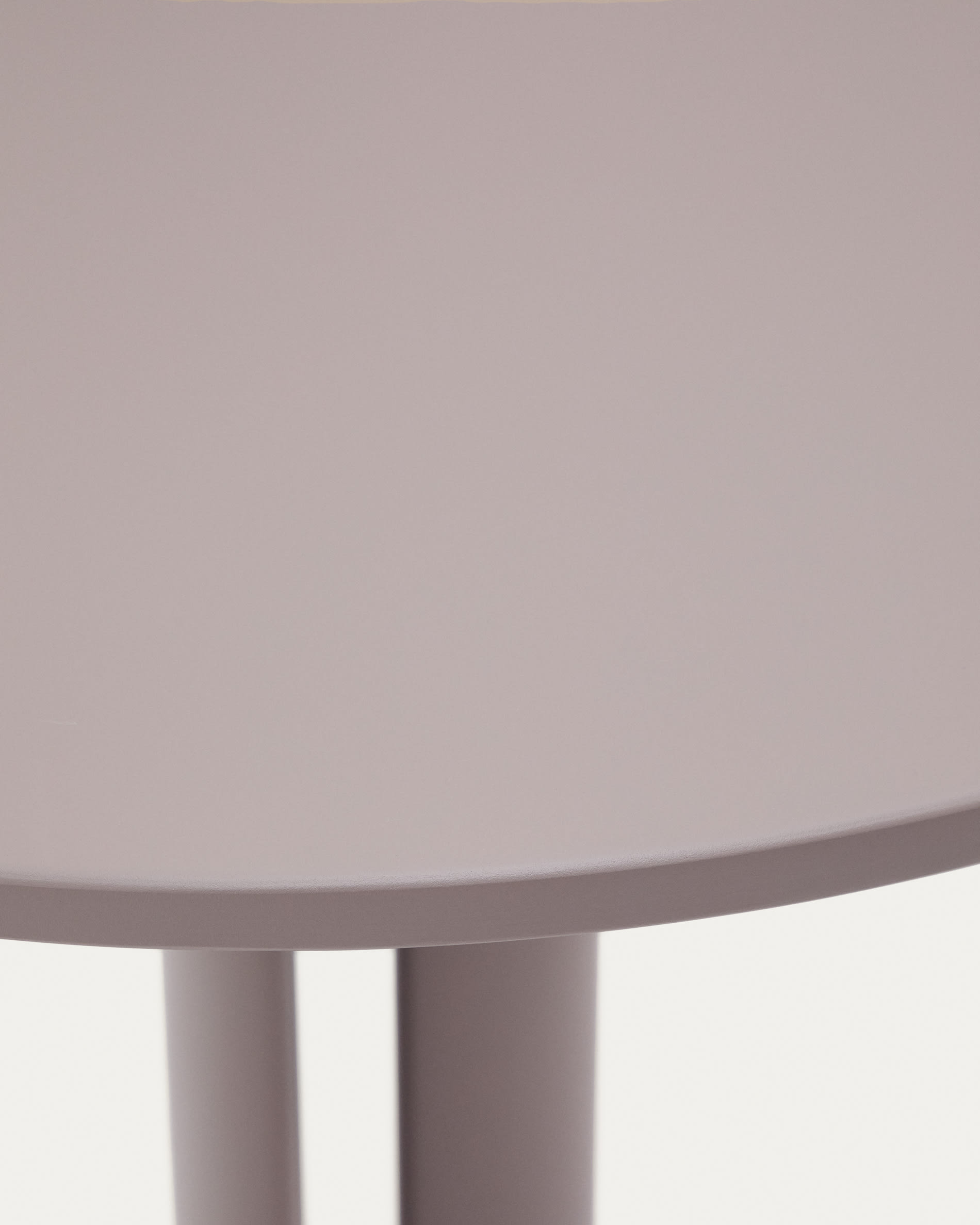 Sedalis round outdoor table in steel with taupe aluminium top Ø80cm
