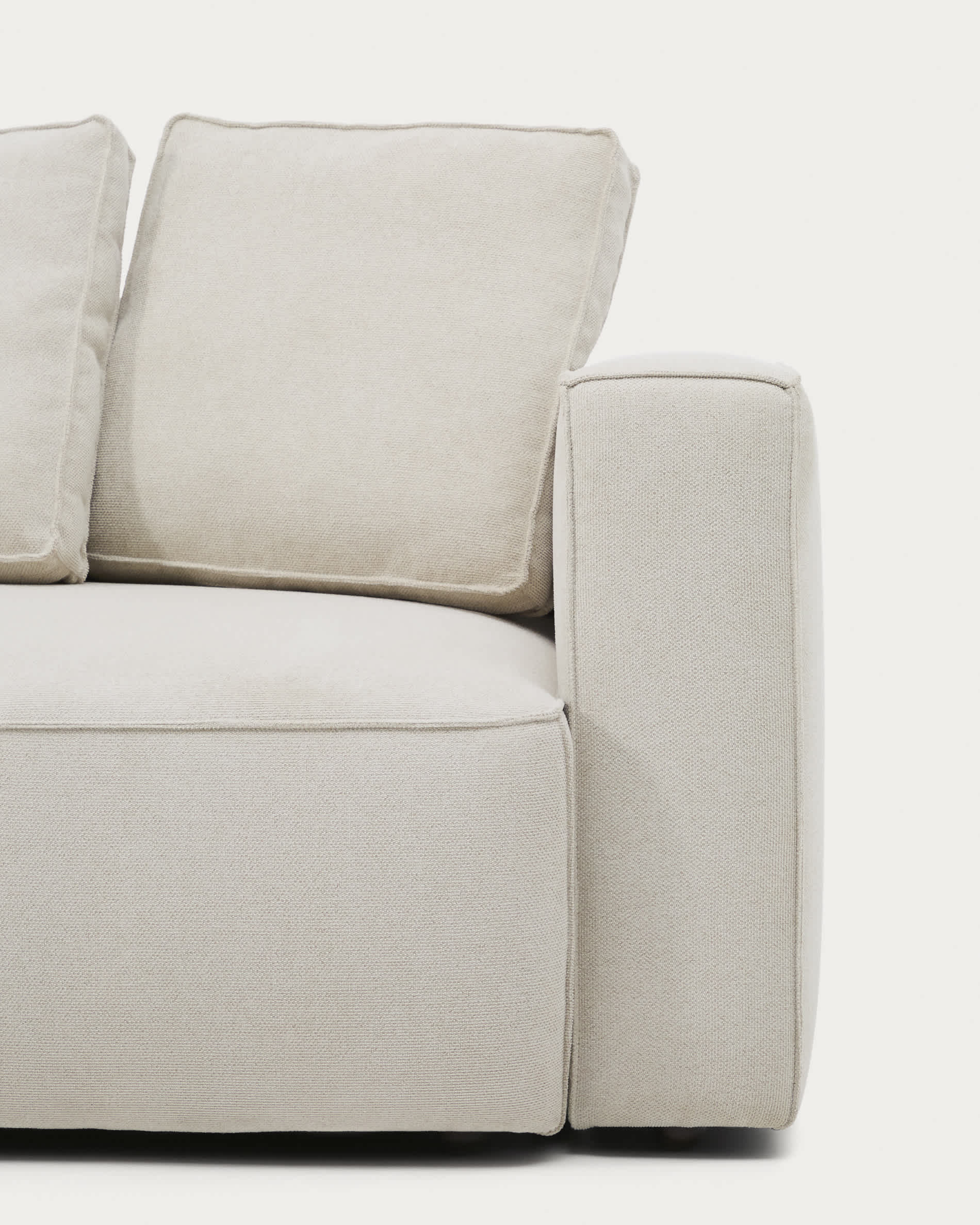 Marela beige chenille 3-seater sofa bed with left chaise longue 236cm FSC Mix Credit