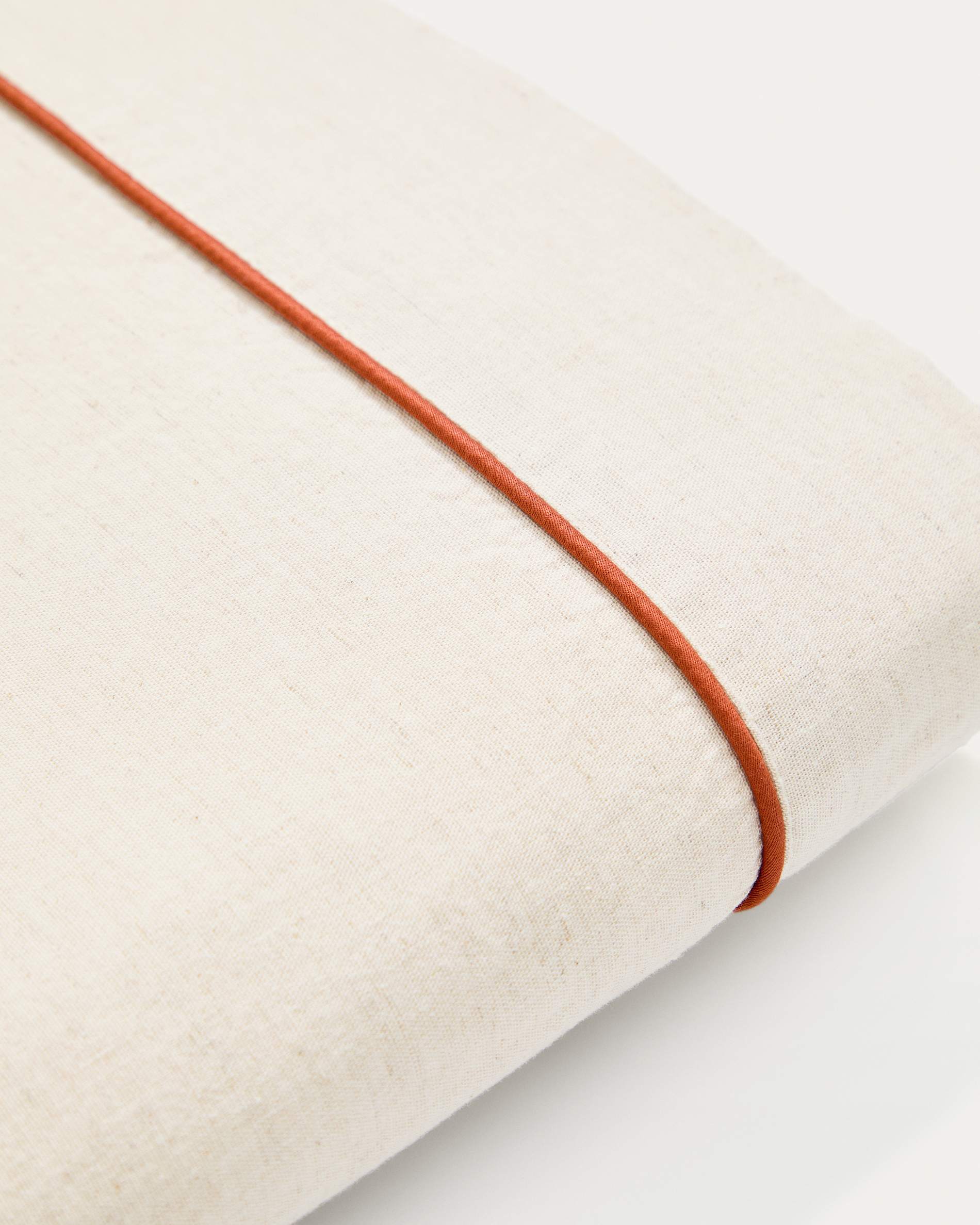 Virelda top sheet in cotton and linen with contrasting scalloped edge for 150/160 cm bed