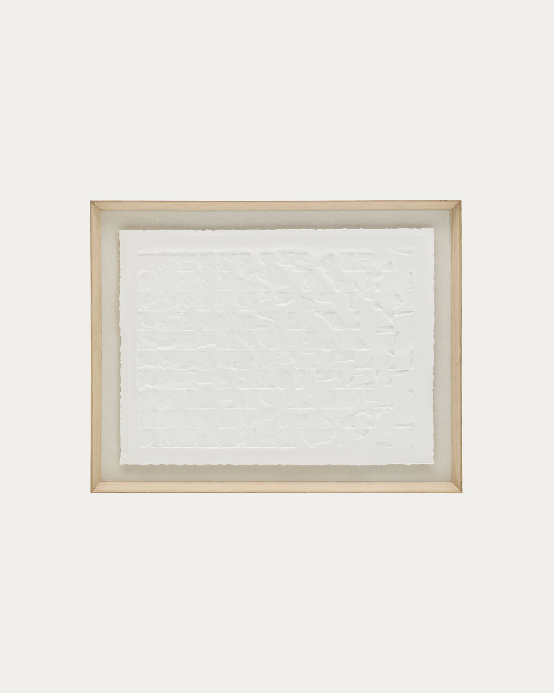 Annia white, papier mâché picture, 90 x 70 cm