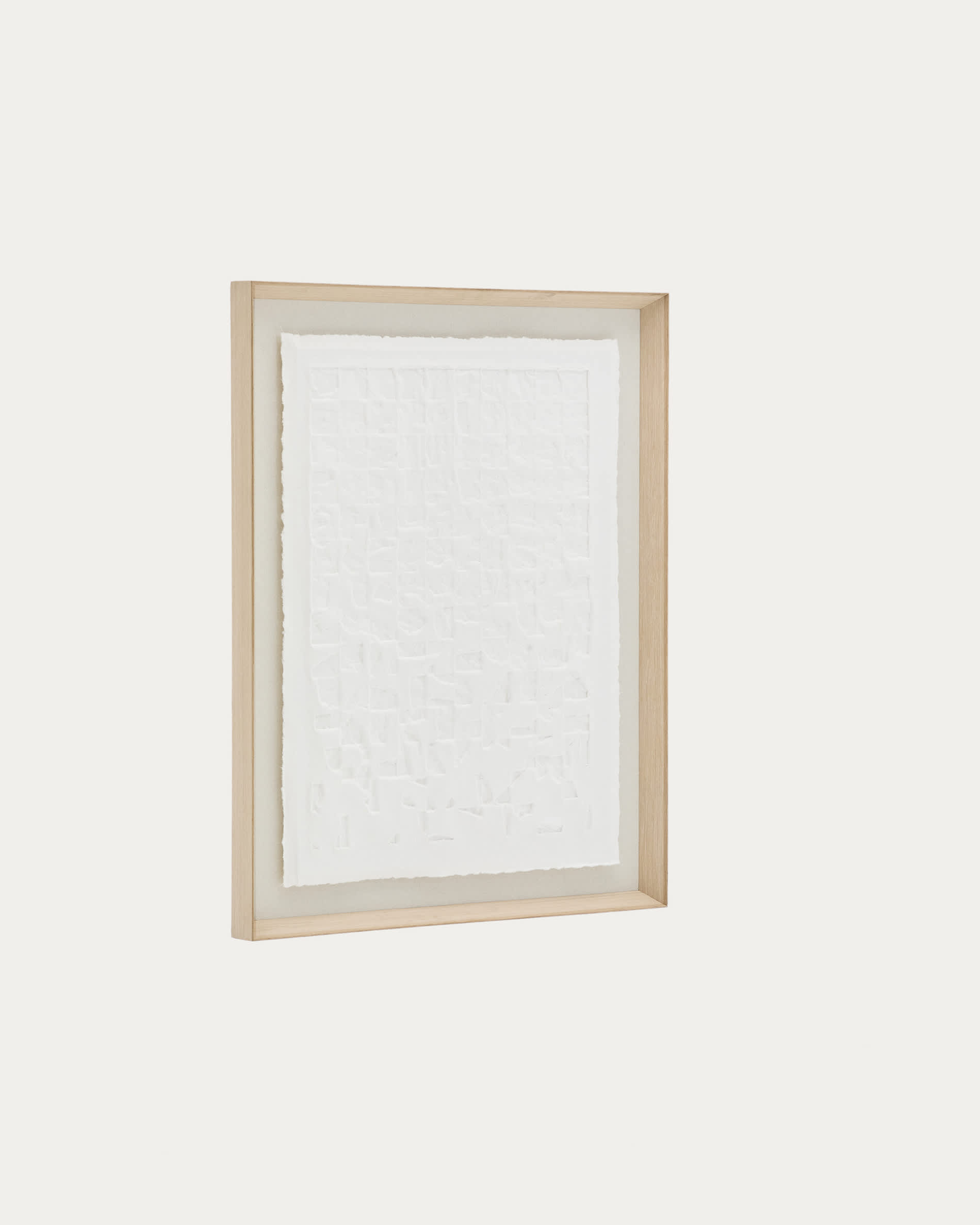 Annia white, papier mâché picture, 90 x 70 cm