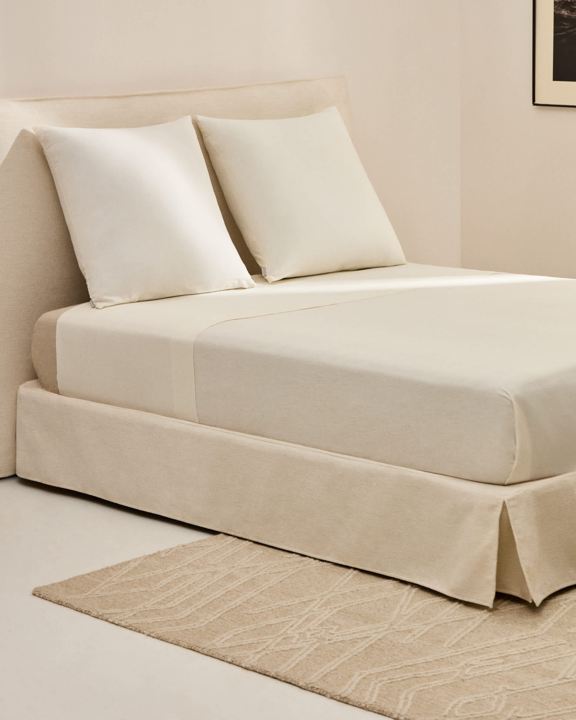 Simmel ecru linen blend top sheet for 180 cm bed
