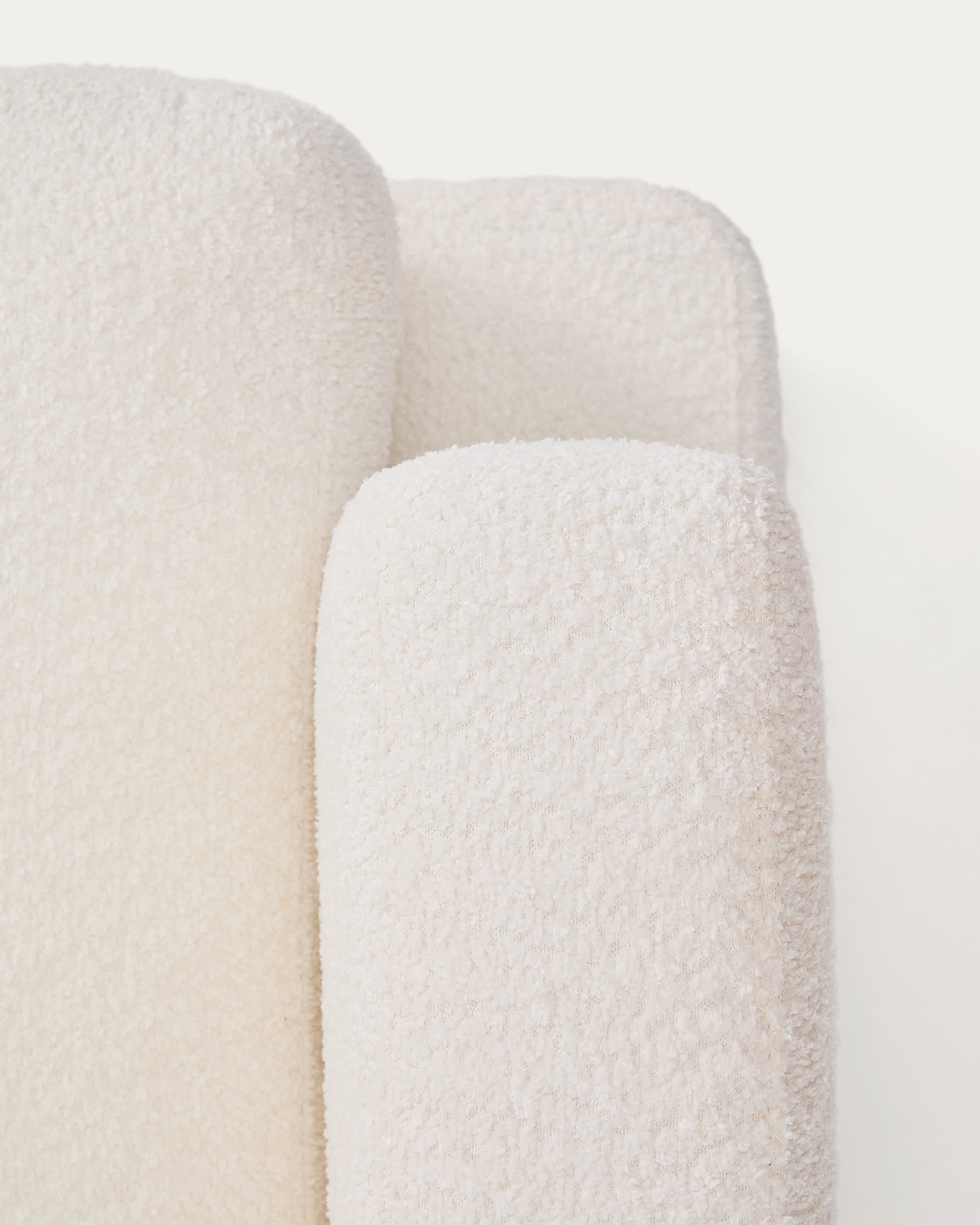 Gala fire-retardant ecru bouclé 3-seater sofa FSC Mix Credit 210cm
