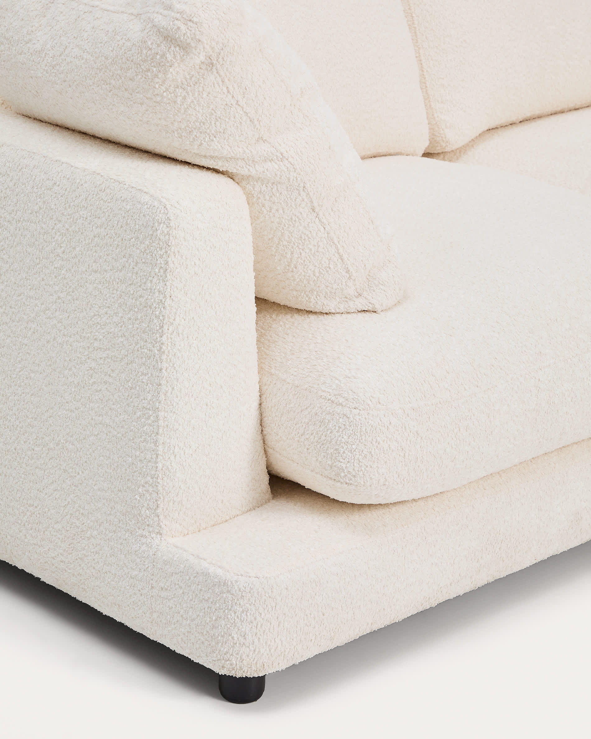 Gala fire-retardant ecru bouclé 3-seater sofa FSC Mix Credit 210cm