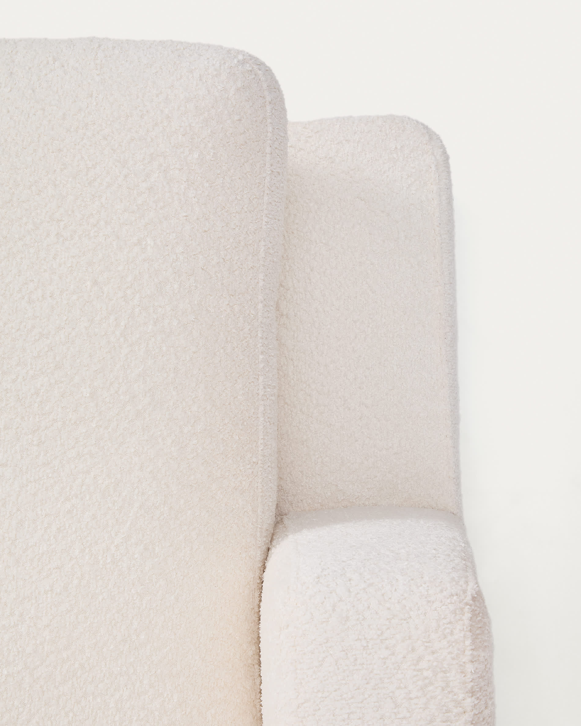 Gala fire-retardant ecru bouclé 4-seater sofa with left chaise longue FSC Mix Credit 300cm