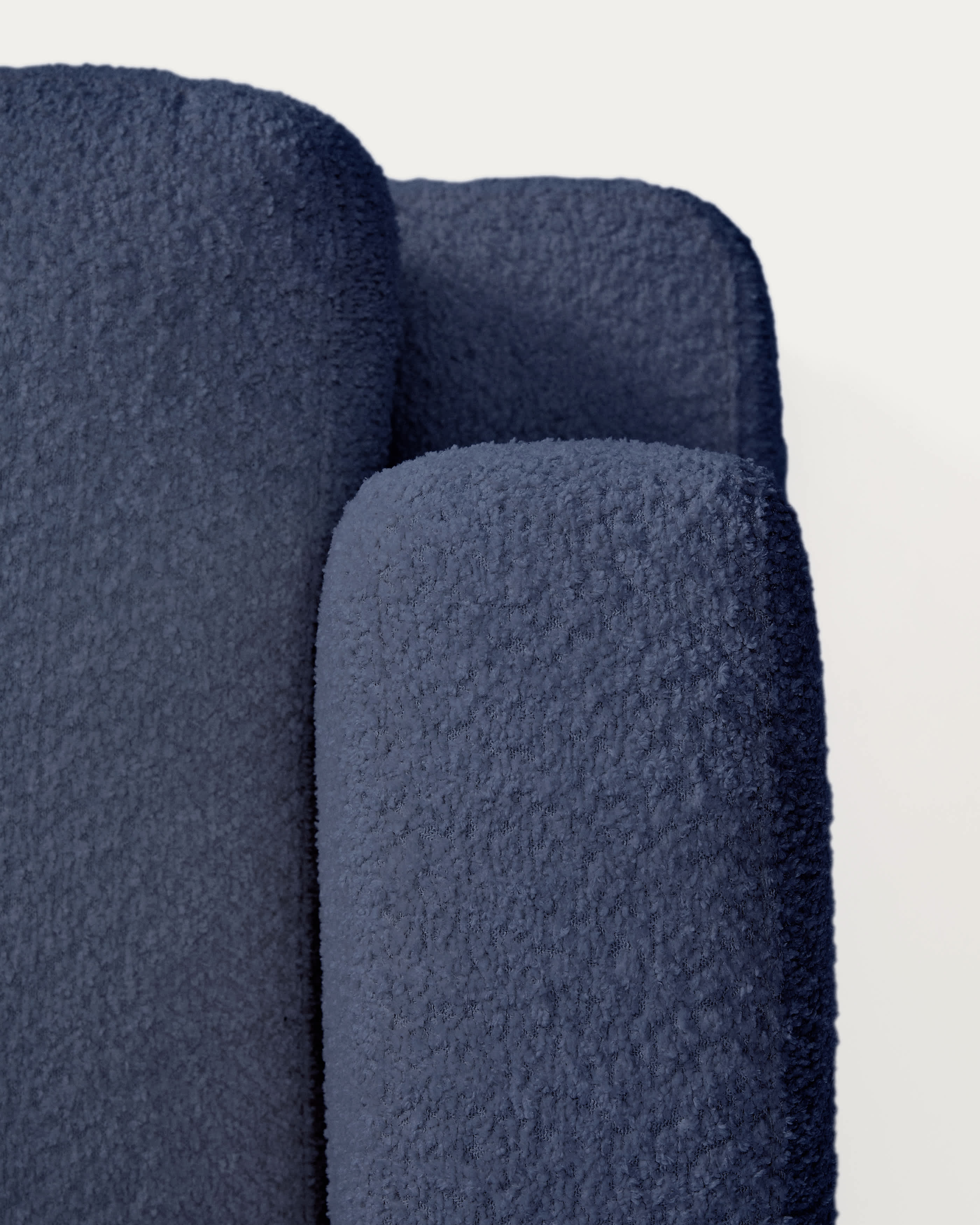 Gala fire-retardant blue bouclé 3-seater sofa FSC Mix Credit 210cm