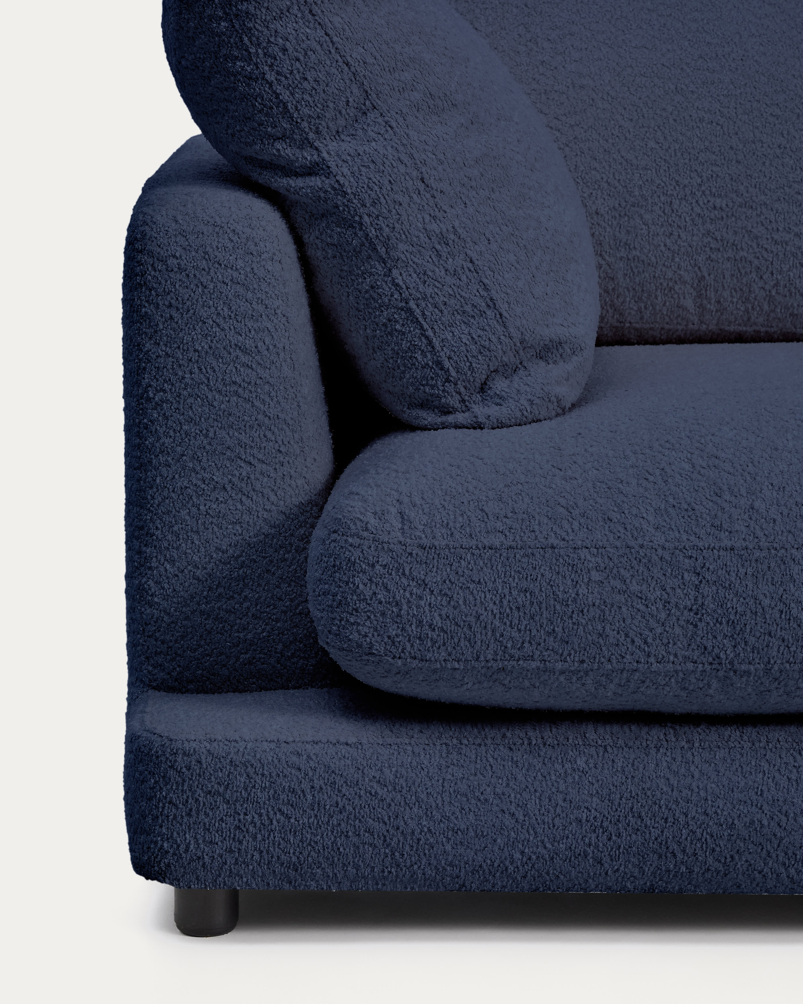 Gala fire-retardant blue bouclé 3-seater sofa FSC Mix Credit 210cm
