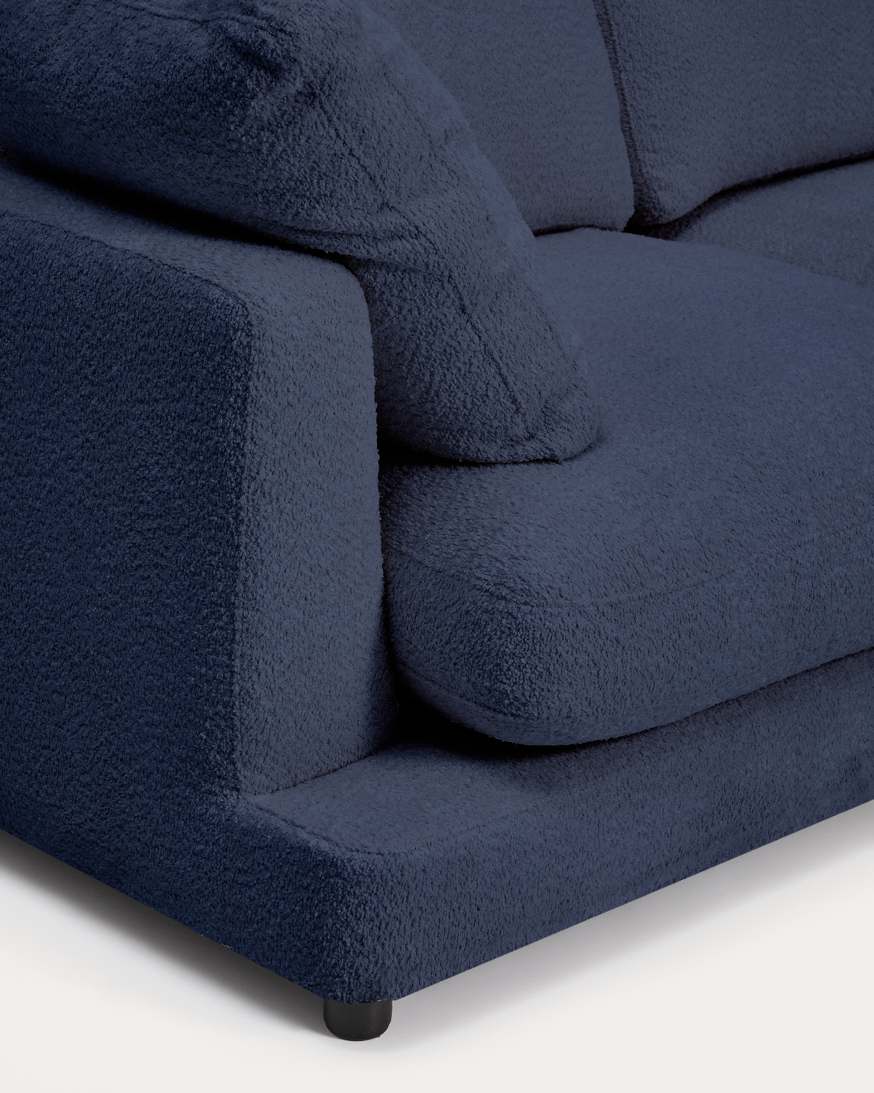 Gala fire-retardant blue bouclé 3-seater sofa FSC Mix Credit 210cm