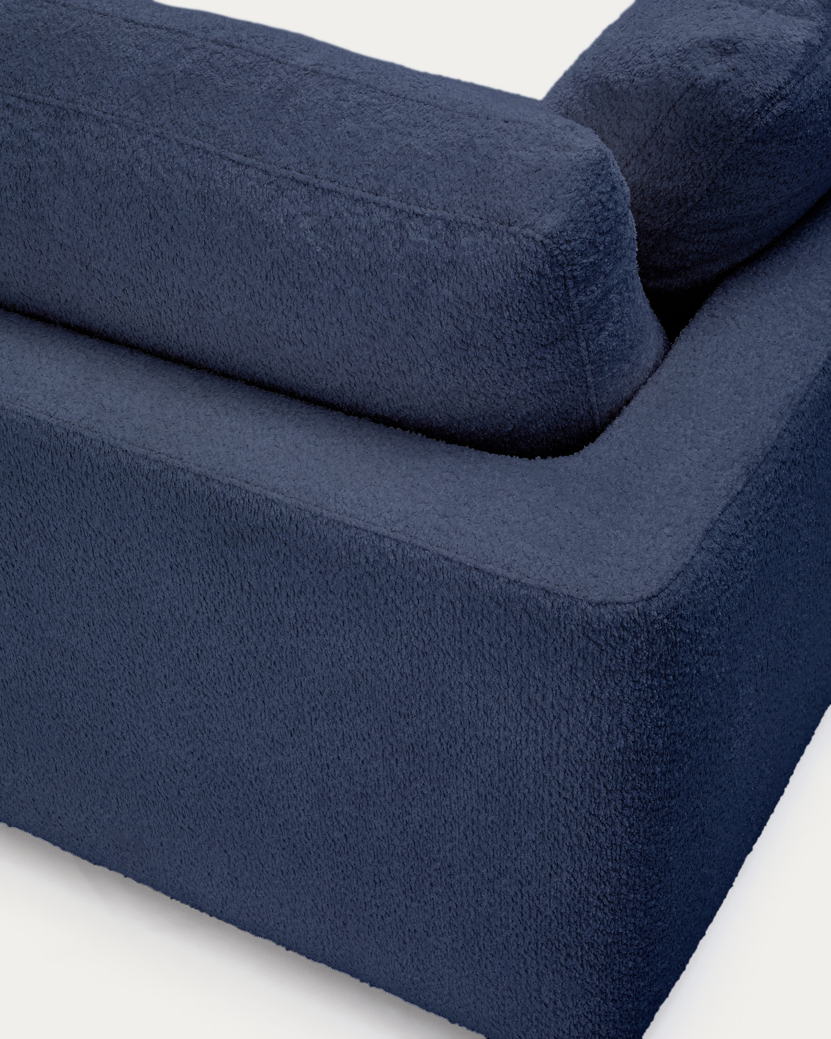 Gala fire-retardant blue bouclé 3-seater sofa FSC Mix Credit 210cm