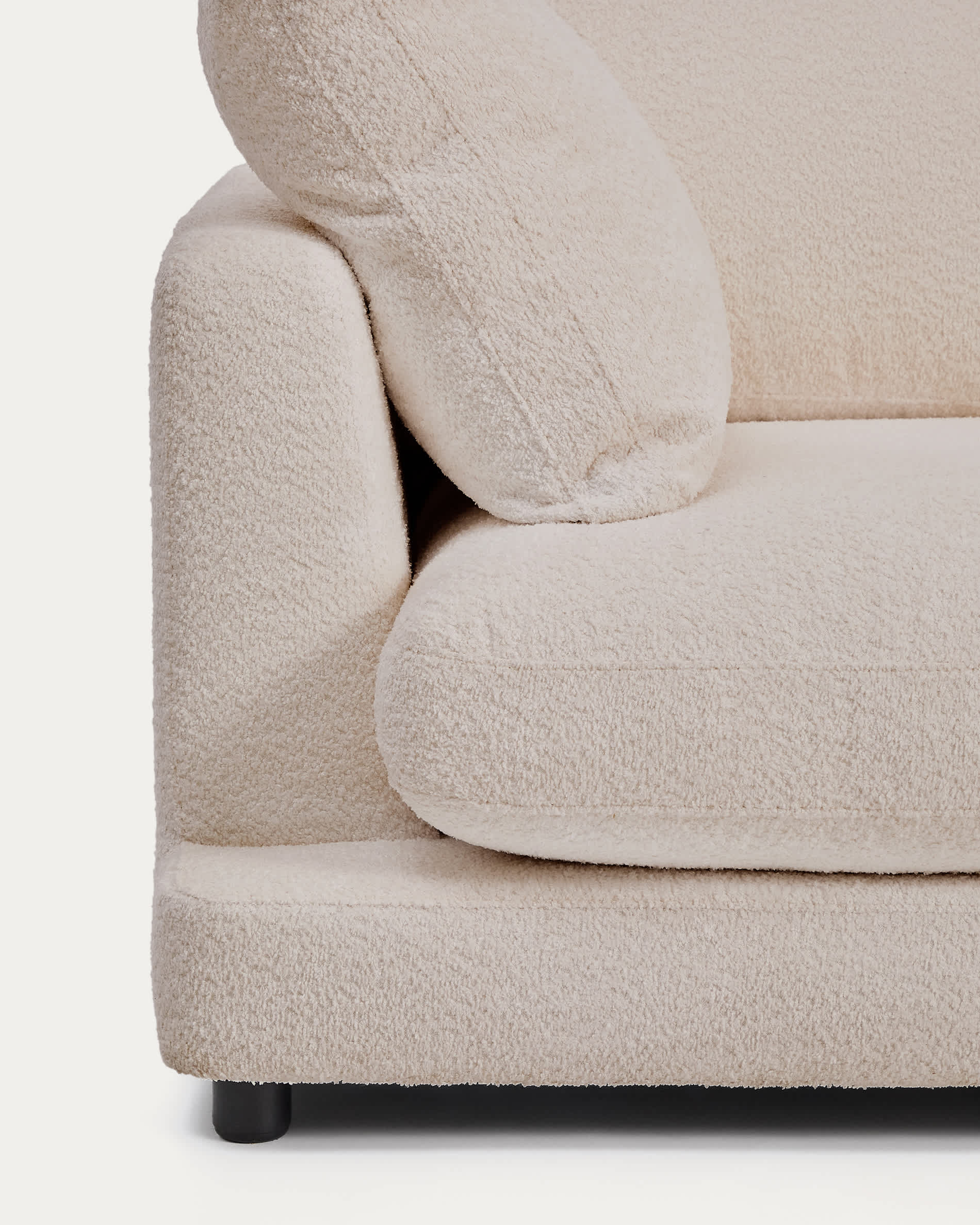 Gala fire-retardant beige bouclé 3-seater sofa FSC Mix Credit 210cm