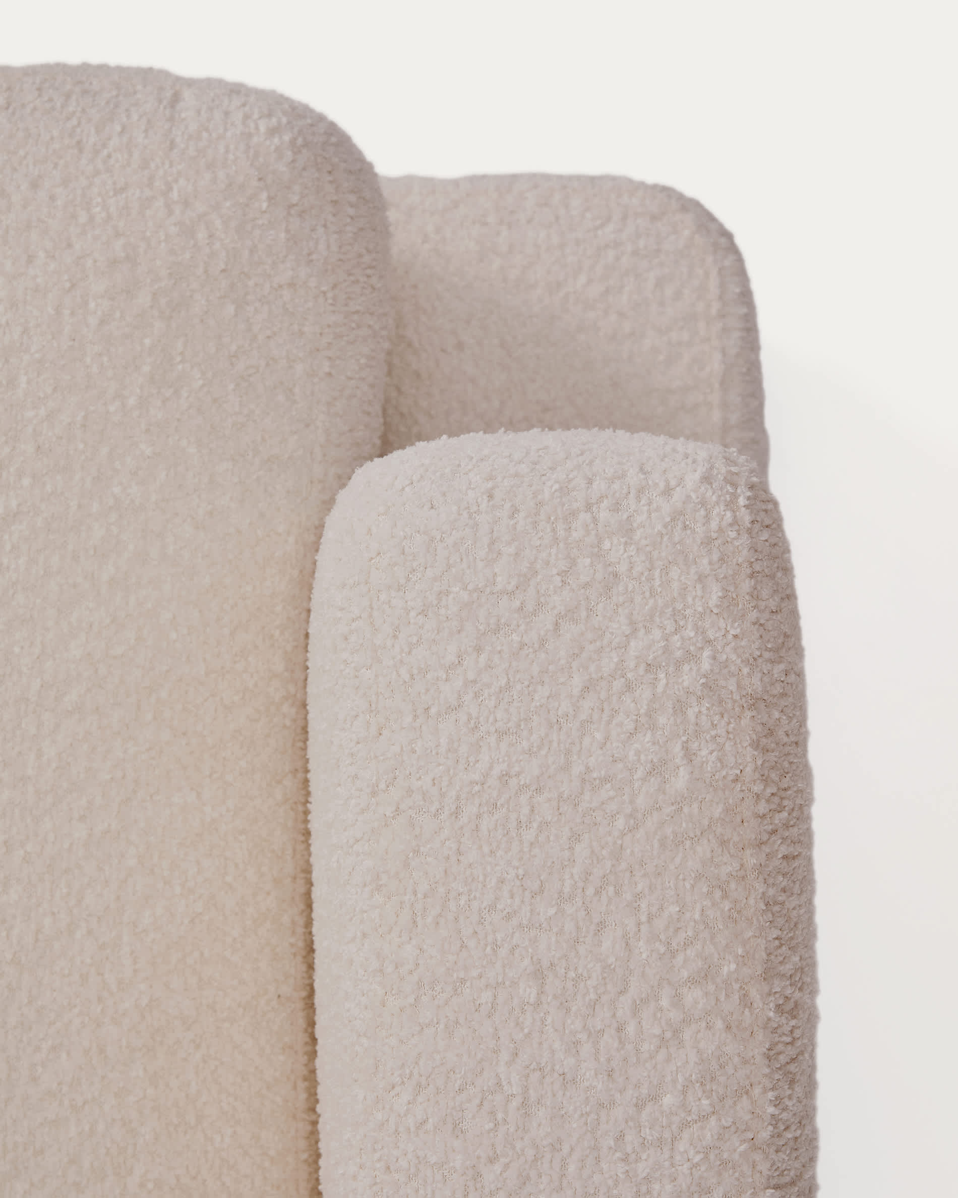 Gala fire-retardant beige bouclé 3-seater sofa FSC Mix Credit 210cm