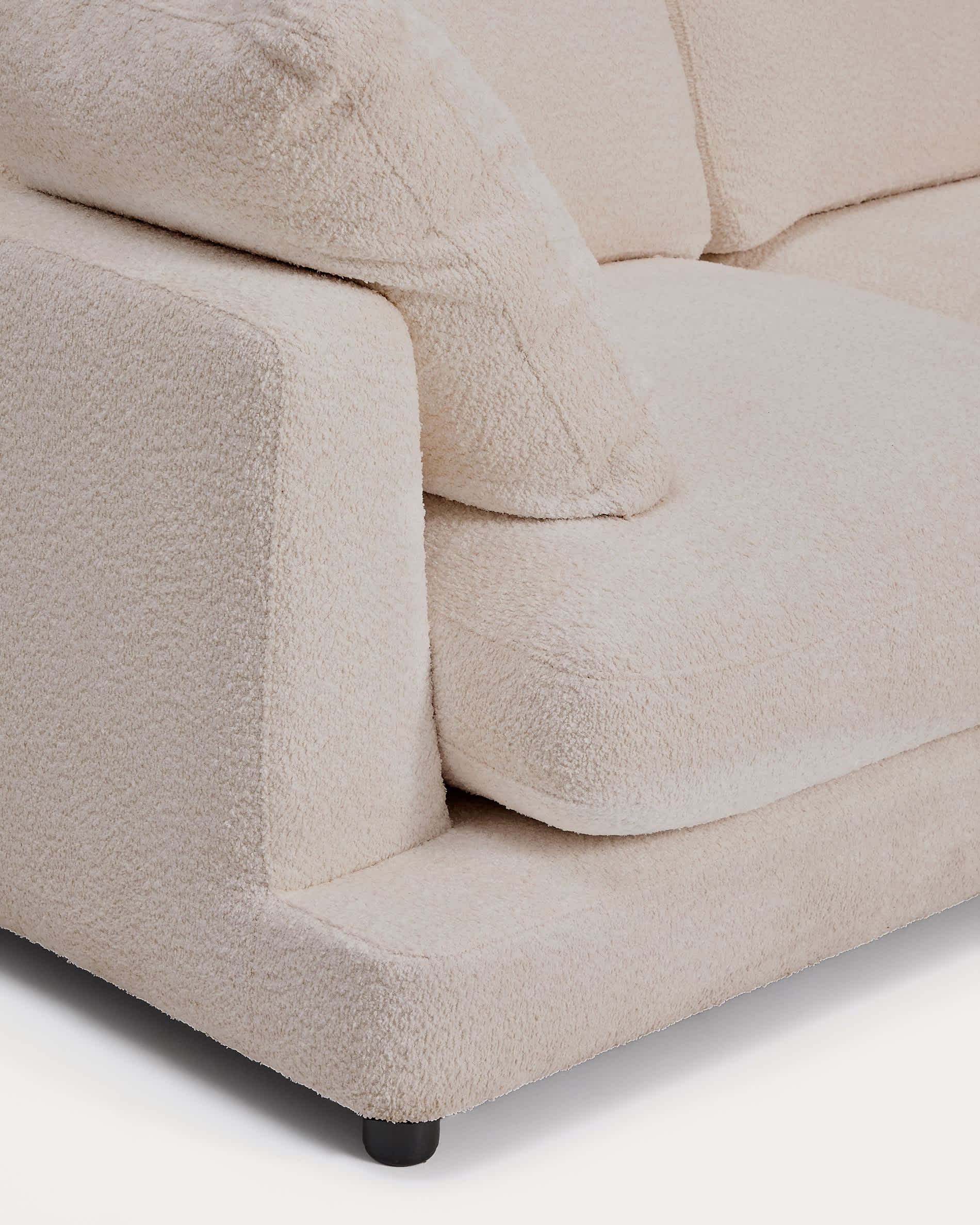 Gala fire-retardant beige bouclé 3-seater sofa FSC Mix Credit 210cm