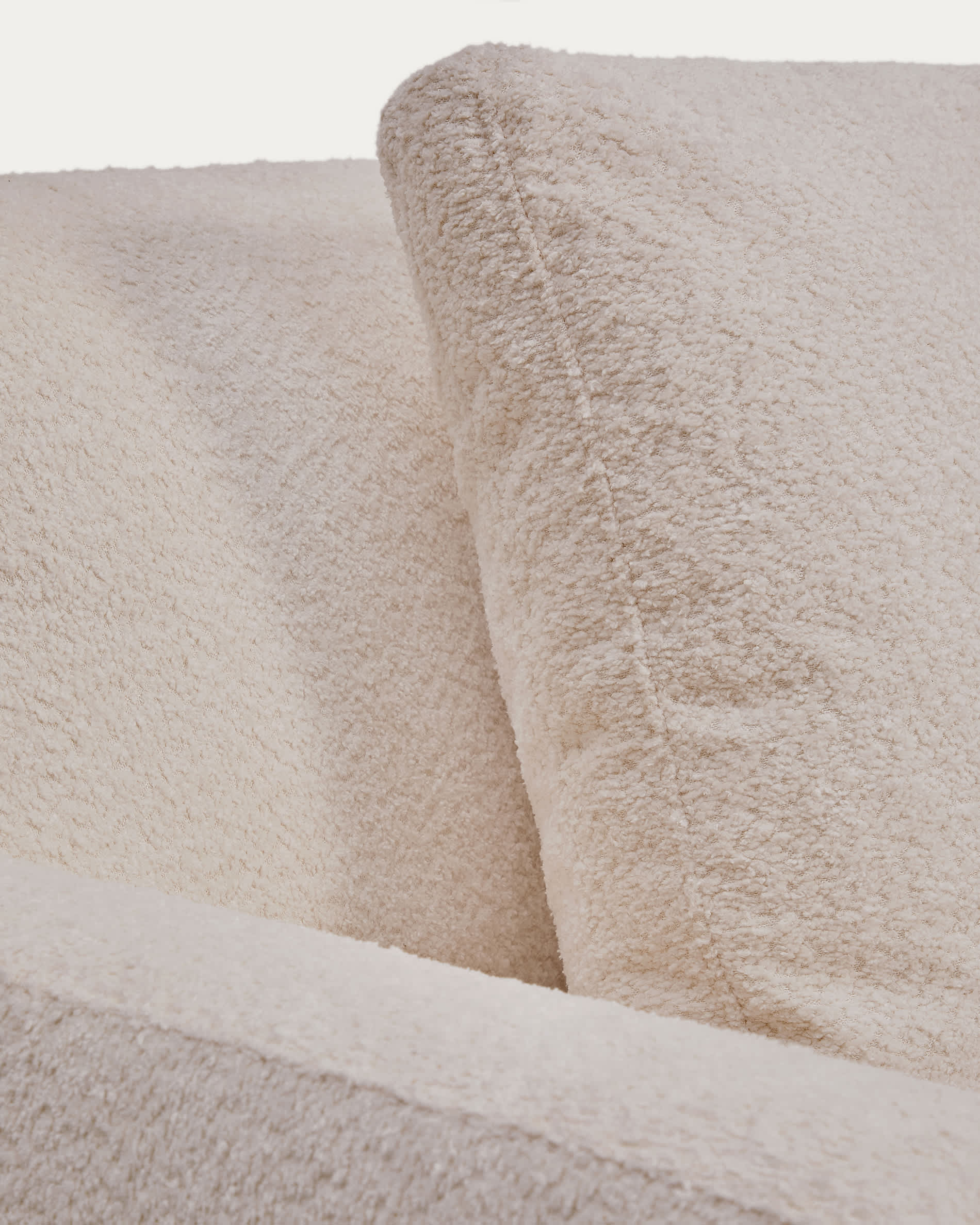 Gala fire-retardant beige bouclé 3-seater sofa FSC Mix Credit 210cm