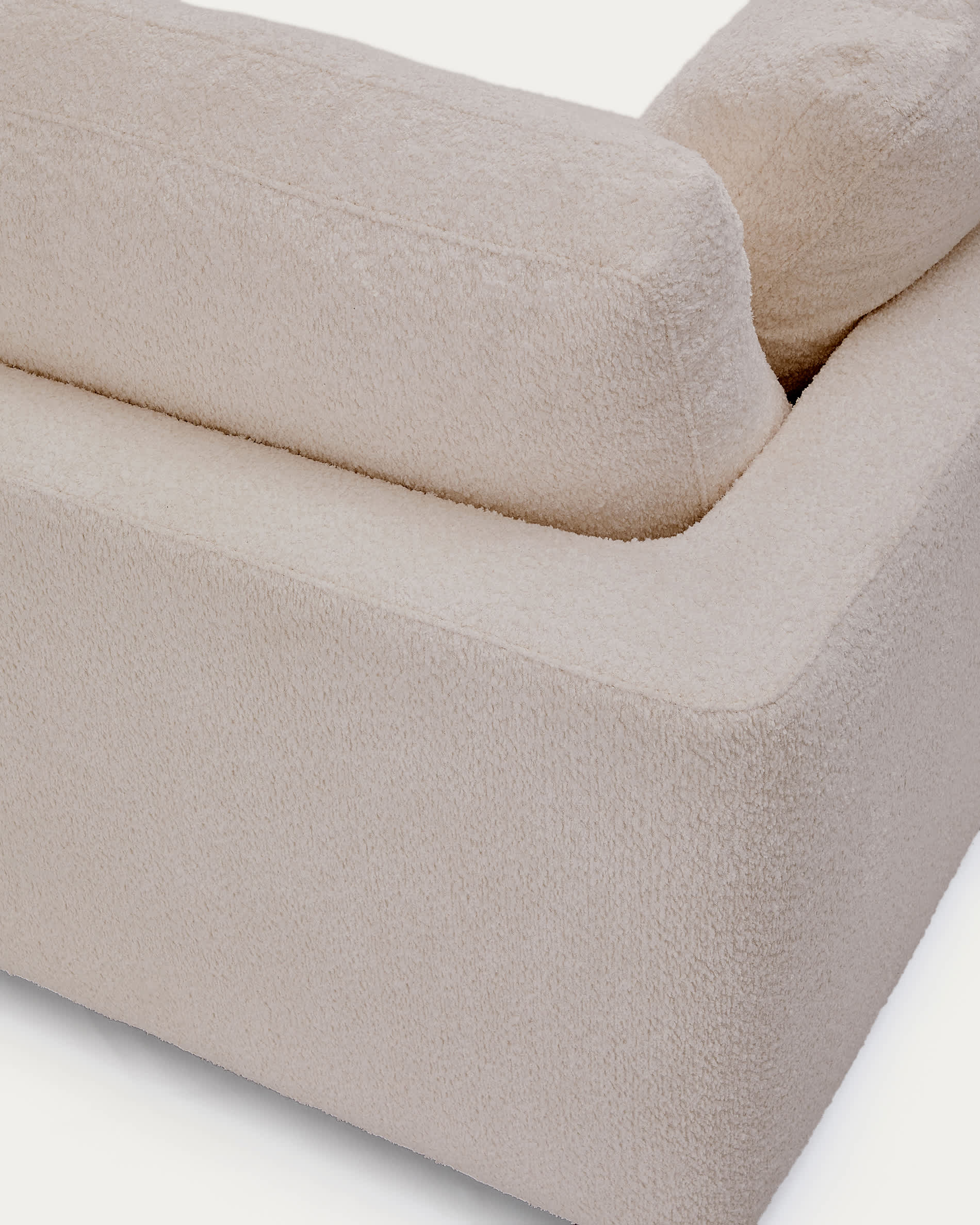 Gala fire-retardant beige bouclé 3-seater sofa FSC Mix Credit 210cm
