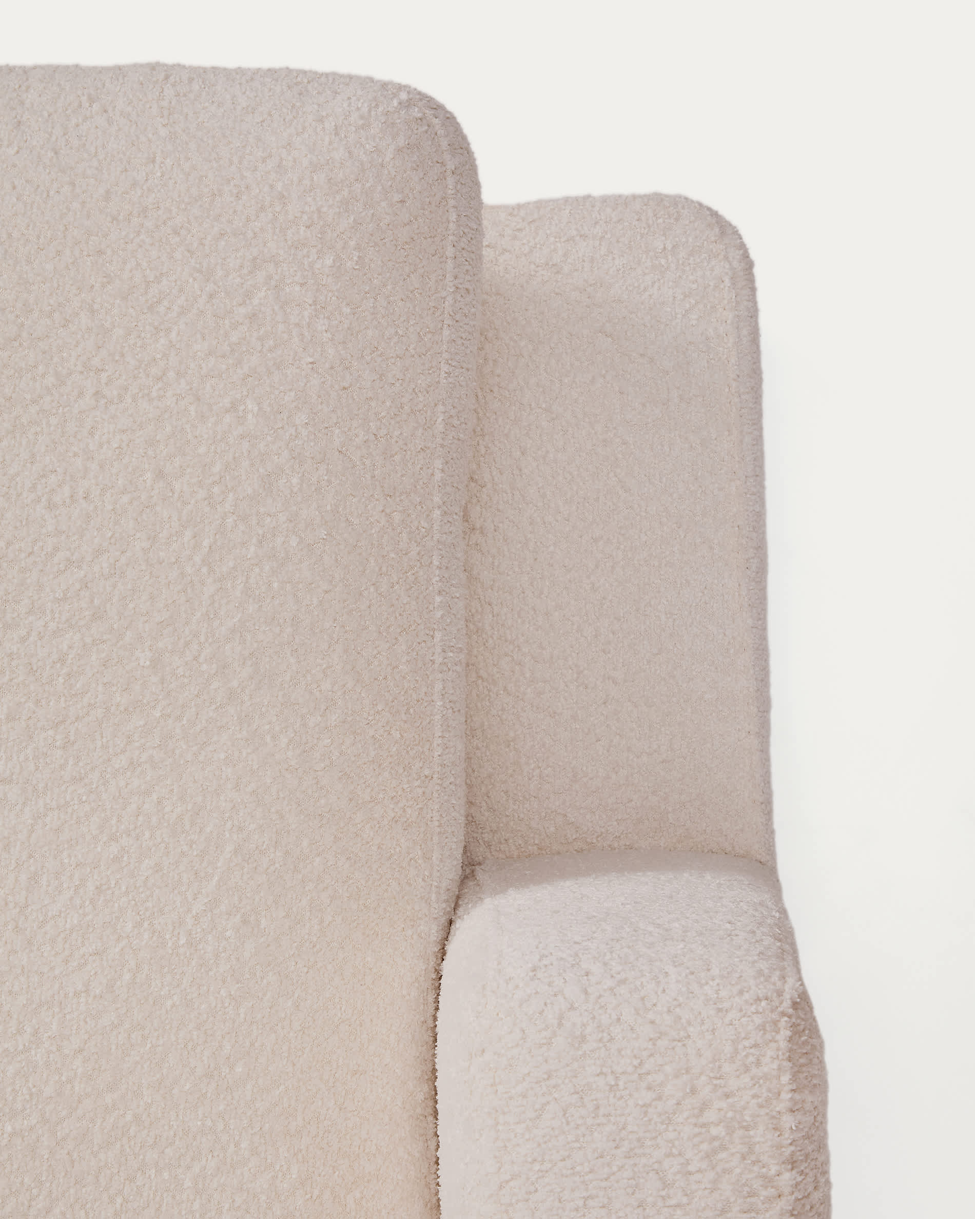 Gala fire-retardant beige bouclé 4-seater sofa with right chaise longue FSC Mix Credit 300cm