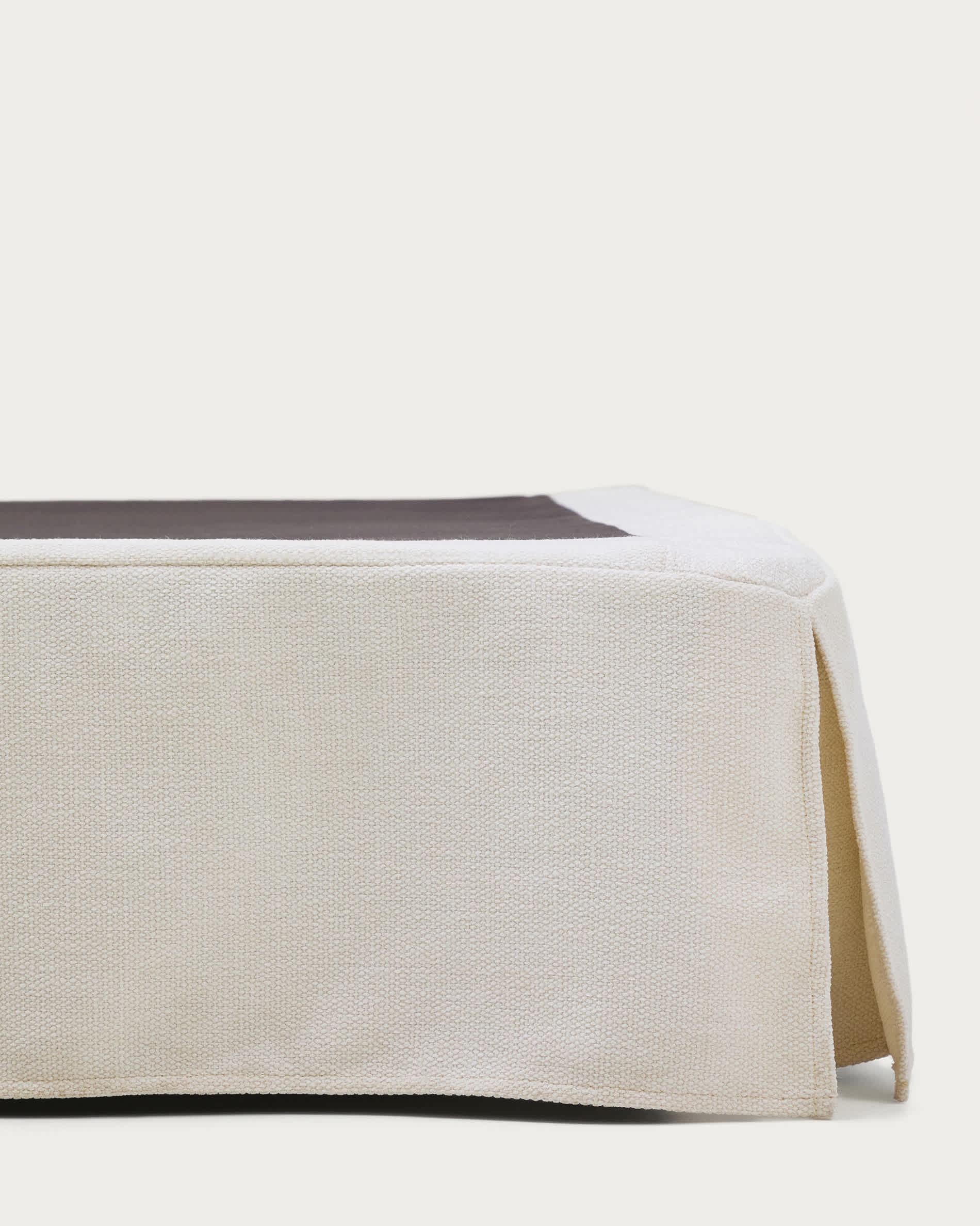 Jaira base cover in white chenille for 90 x 200cm bed