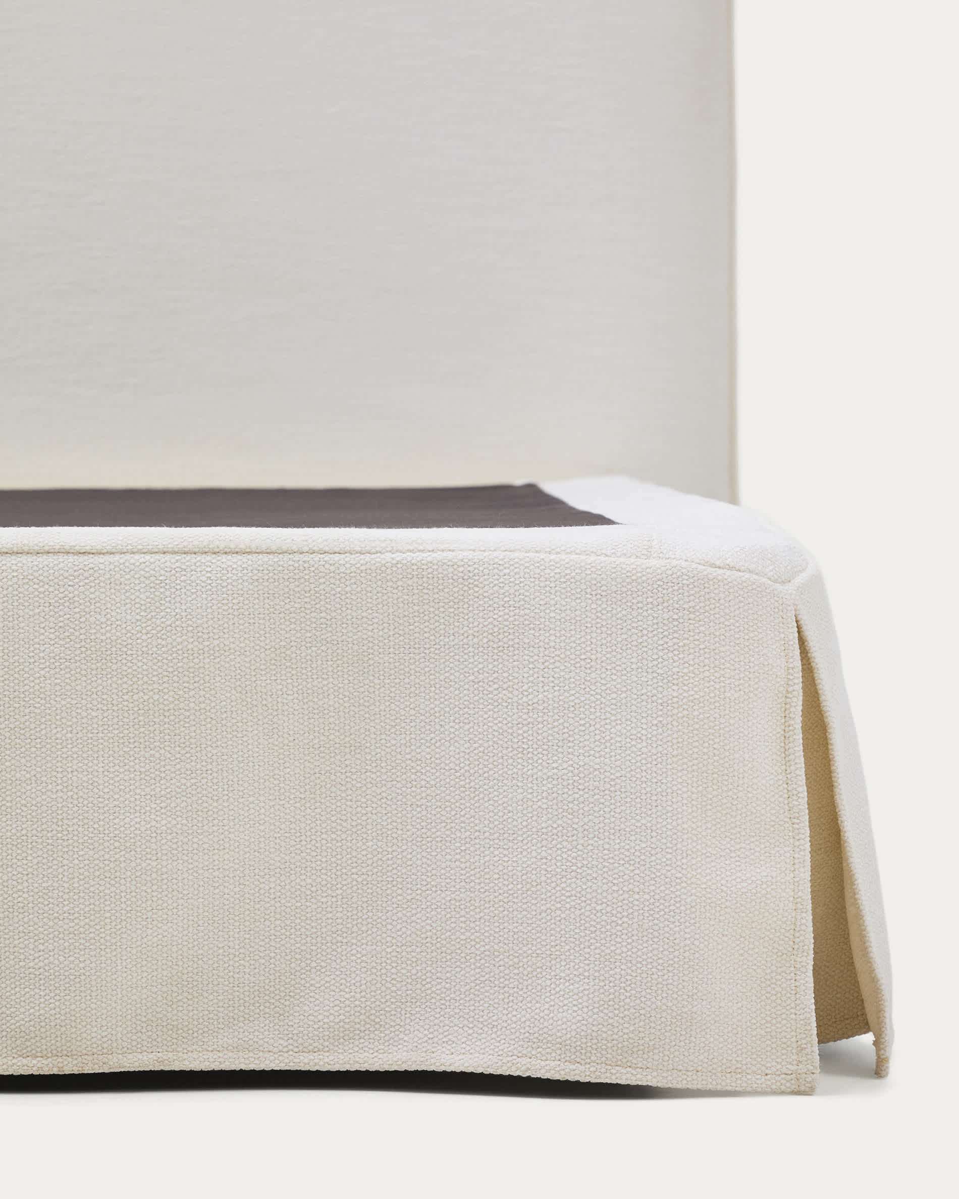 Jaira white chenille bed with removable cover for mattress 160x200cm FSC Mix Credit