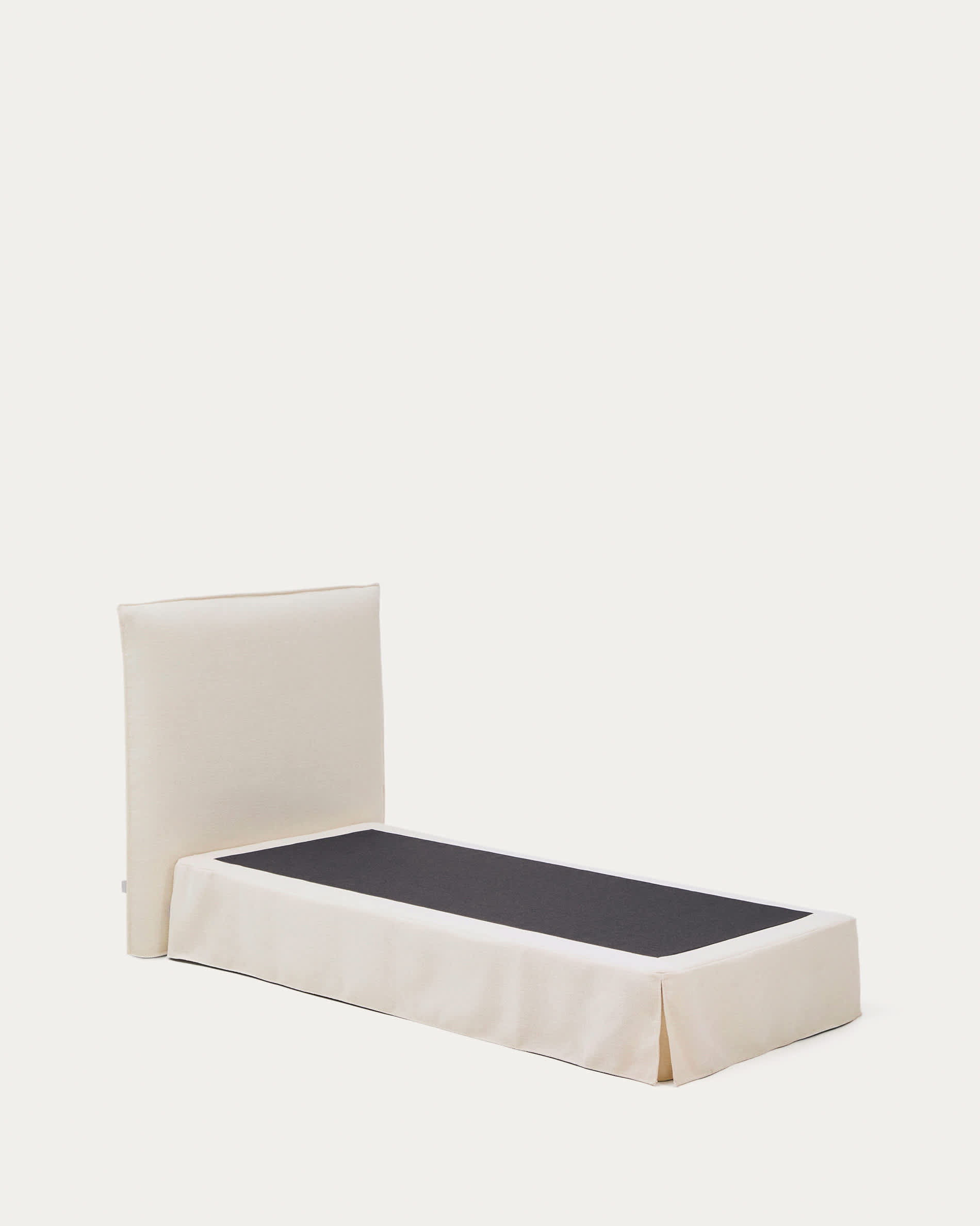 Jaira white chenille bed with removable cover for 90x200cm mattress FSC Mix Credit
