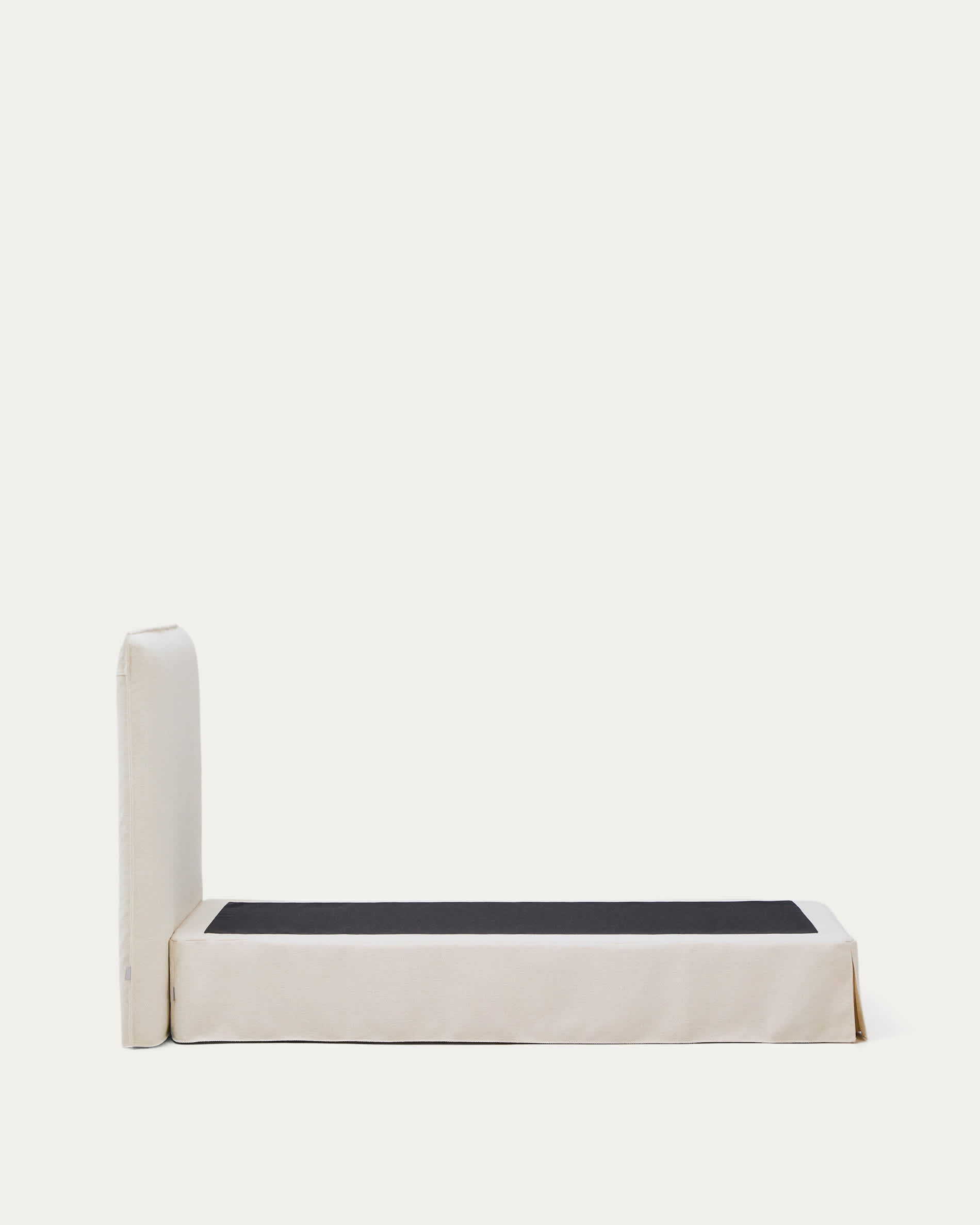 Jaira white chenille bed with removable cover for 90x200cm mattress FSC Mix Credit