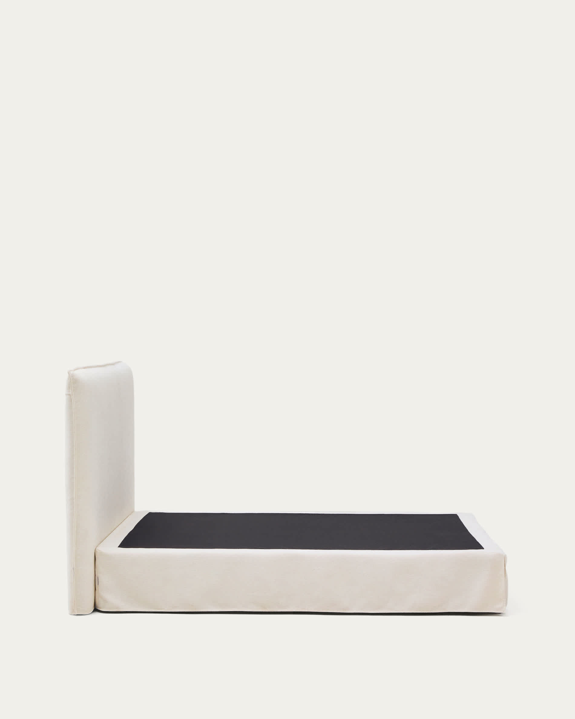 Jaira white chenille bed with removable cover for mattress 160x200cm FSC Mix Credit