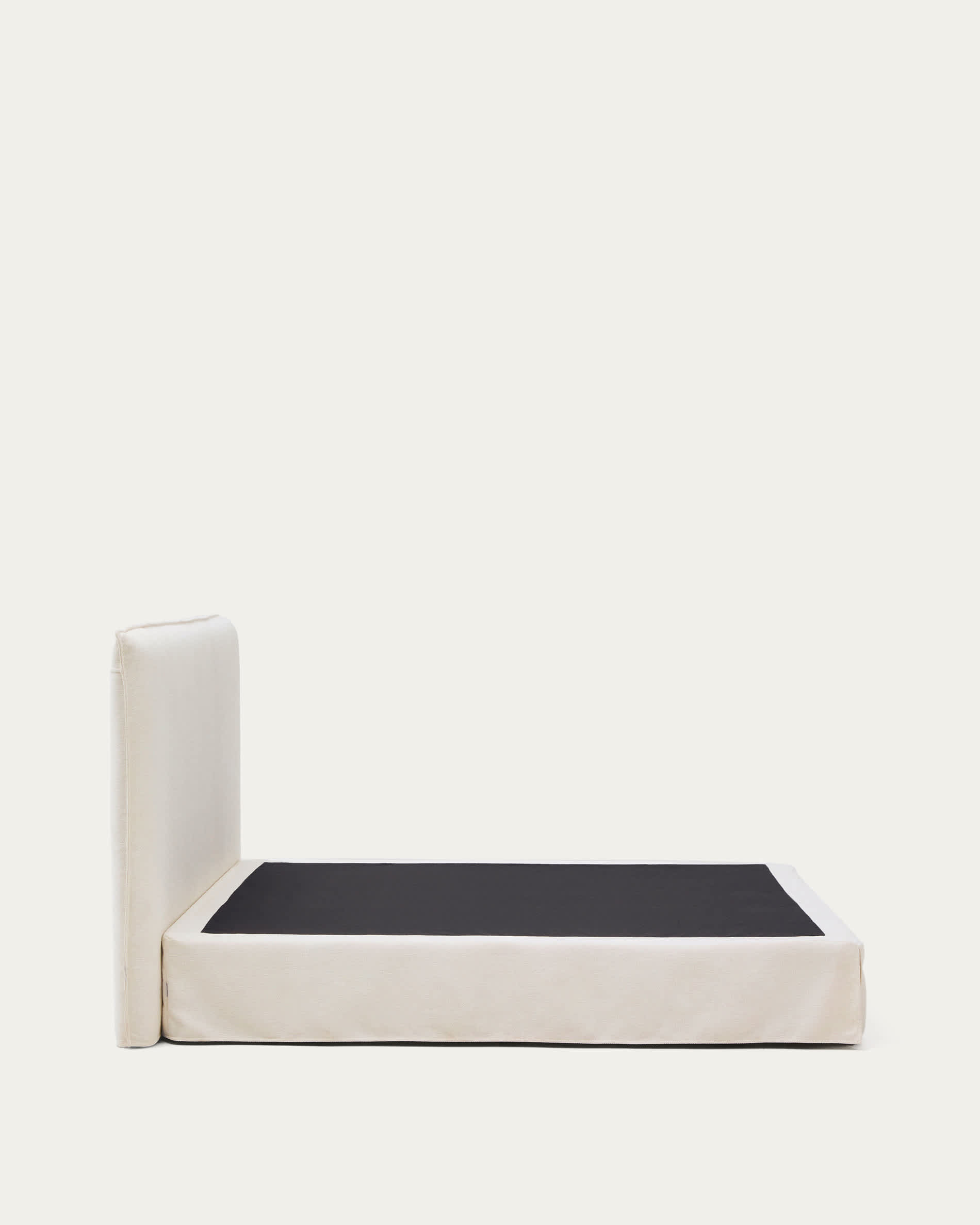 Jaira white chenille bed with removable cover for 180x200cm mattress FSC Mix Credit