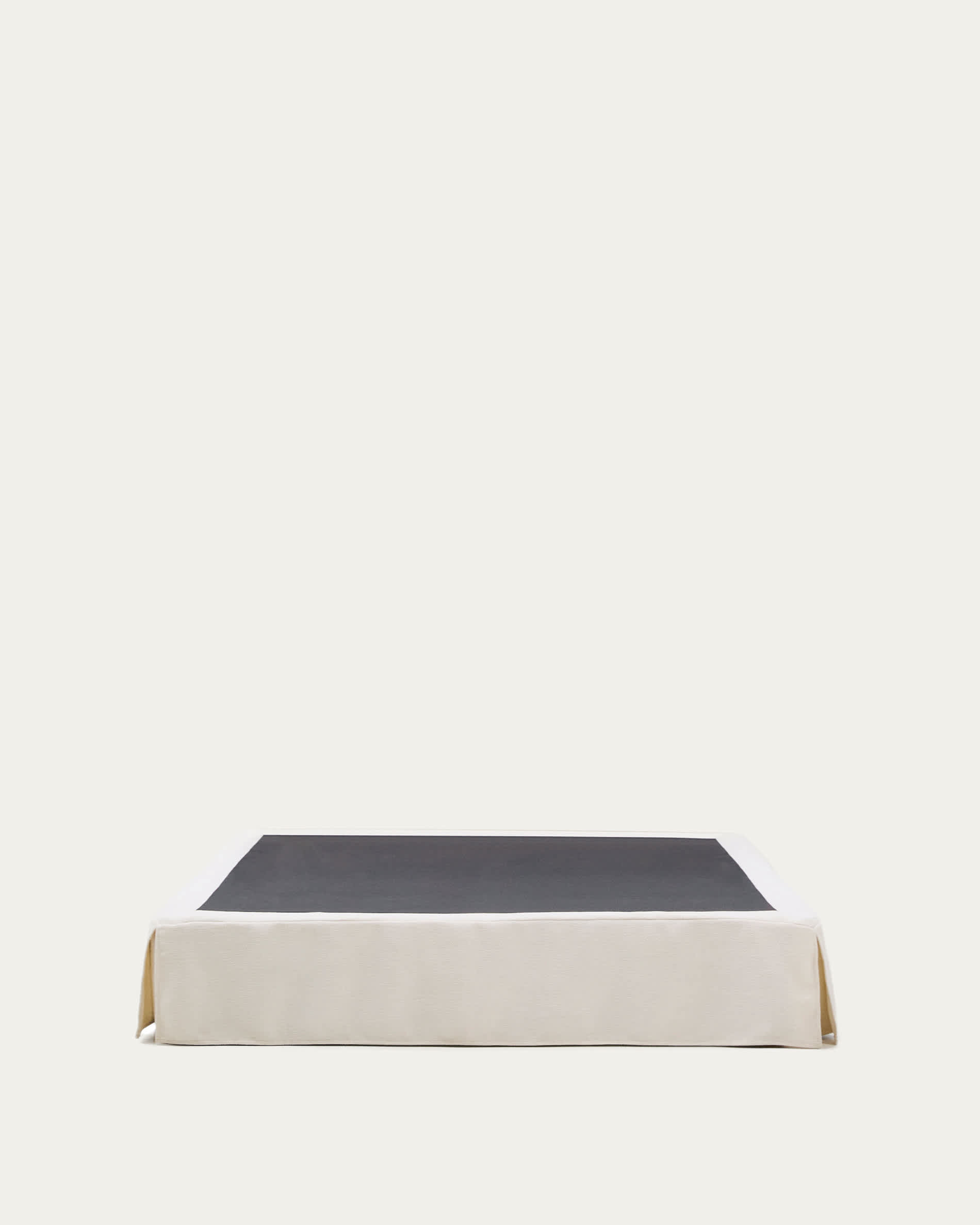 Jaira bed base with removable cover in white chenille for 160 x 200cm mattress