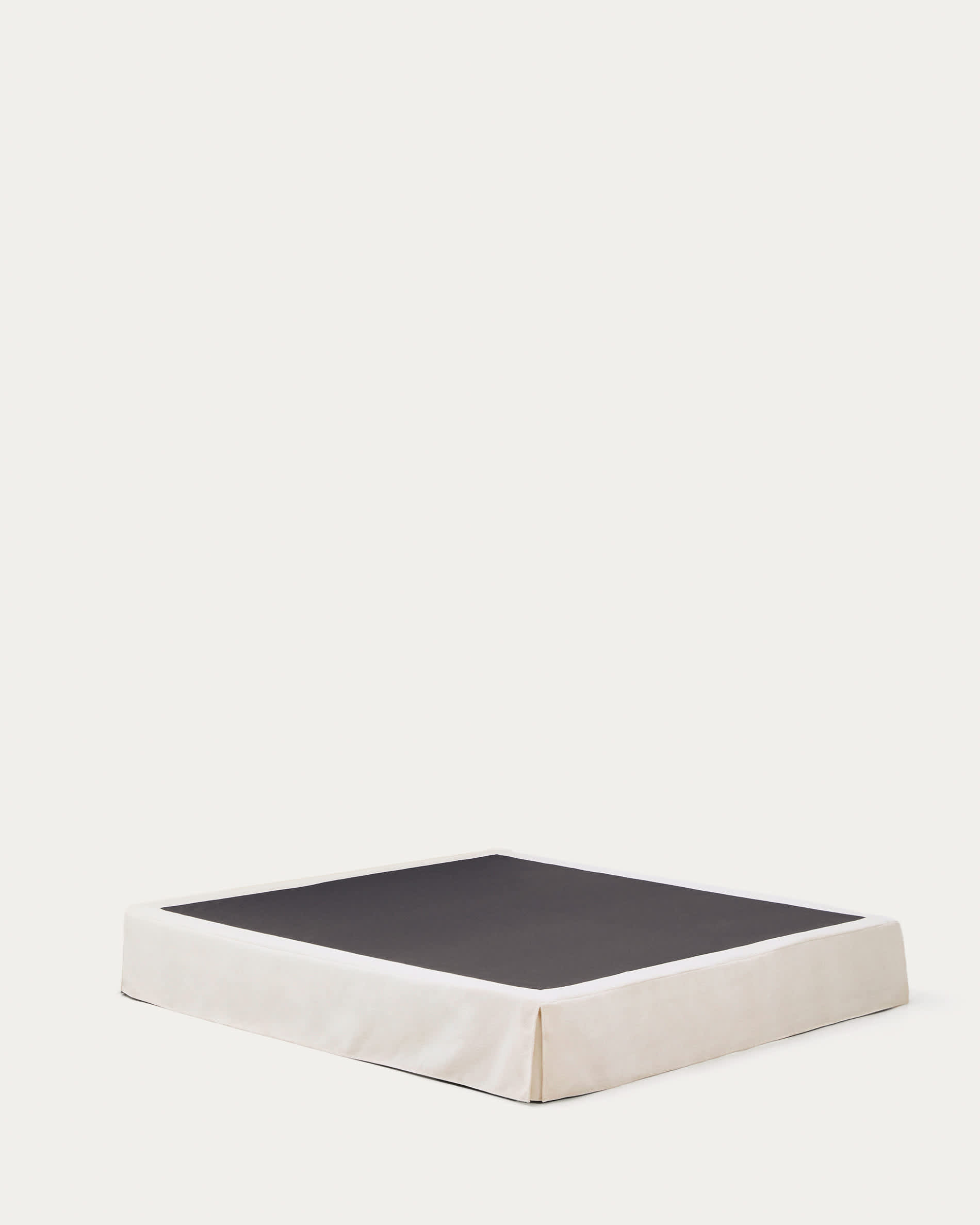 Jaira bed base with removable cover in white chenille for 180 x 200cm mattress