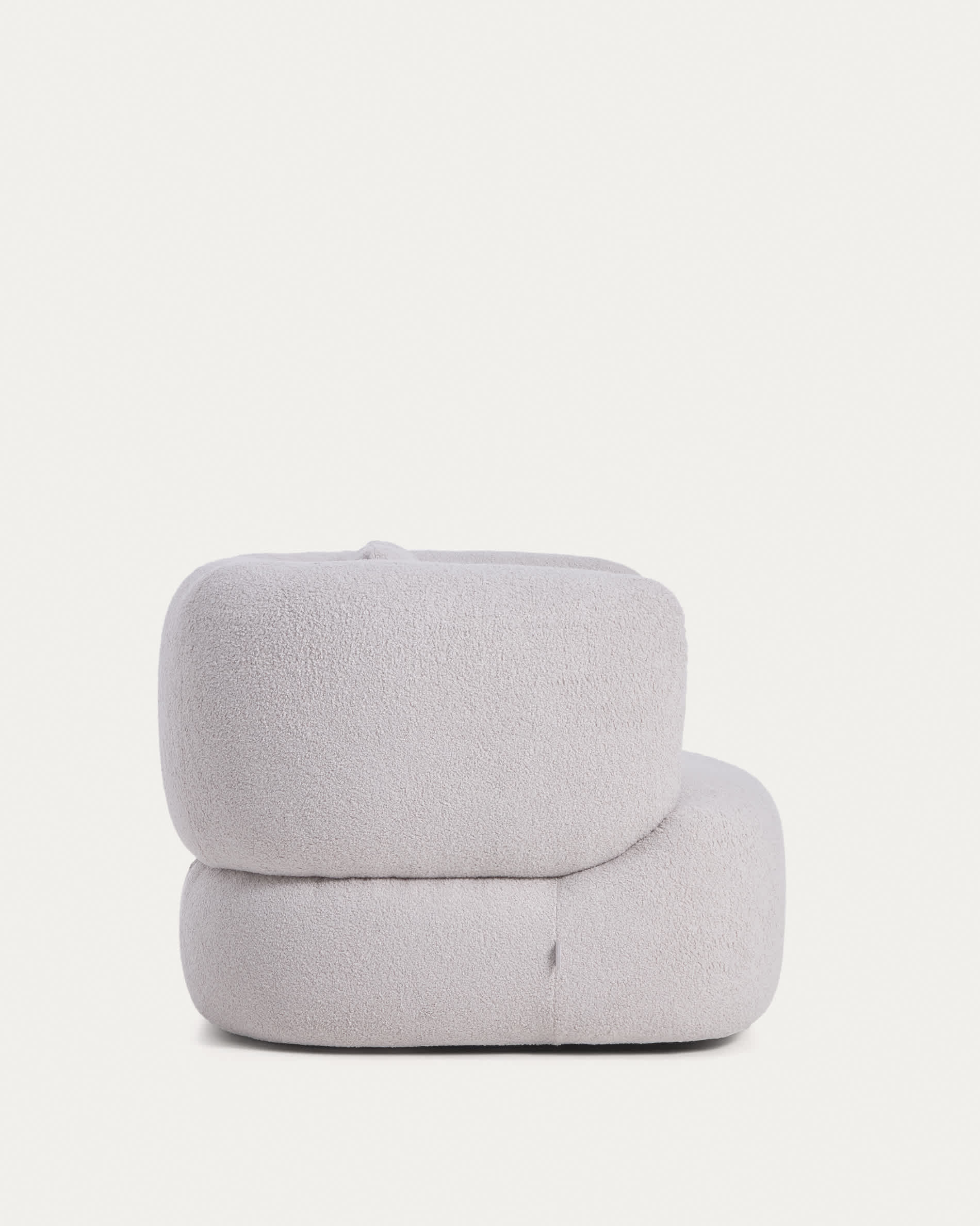 Martina grey bouclé swivel armchair with cushion FSC Mix Credit