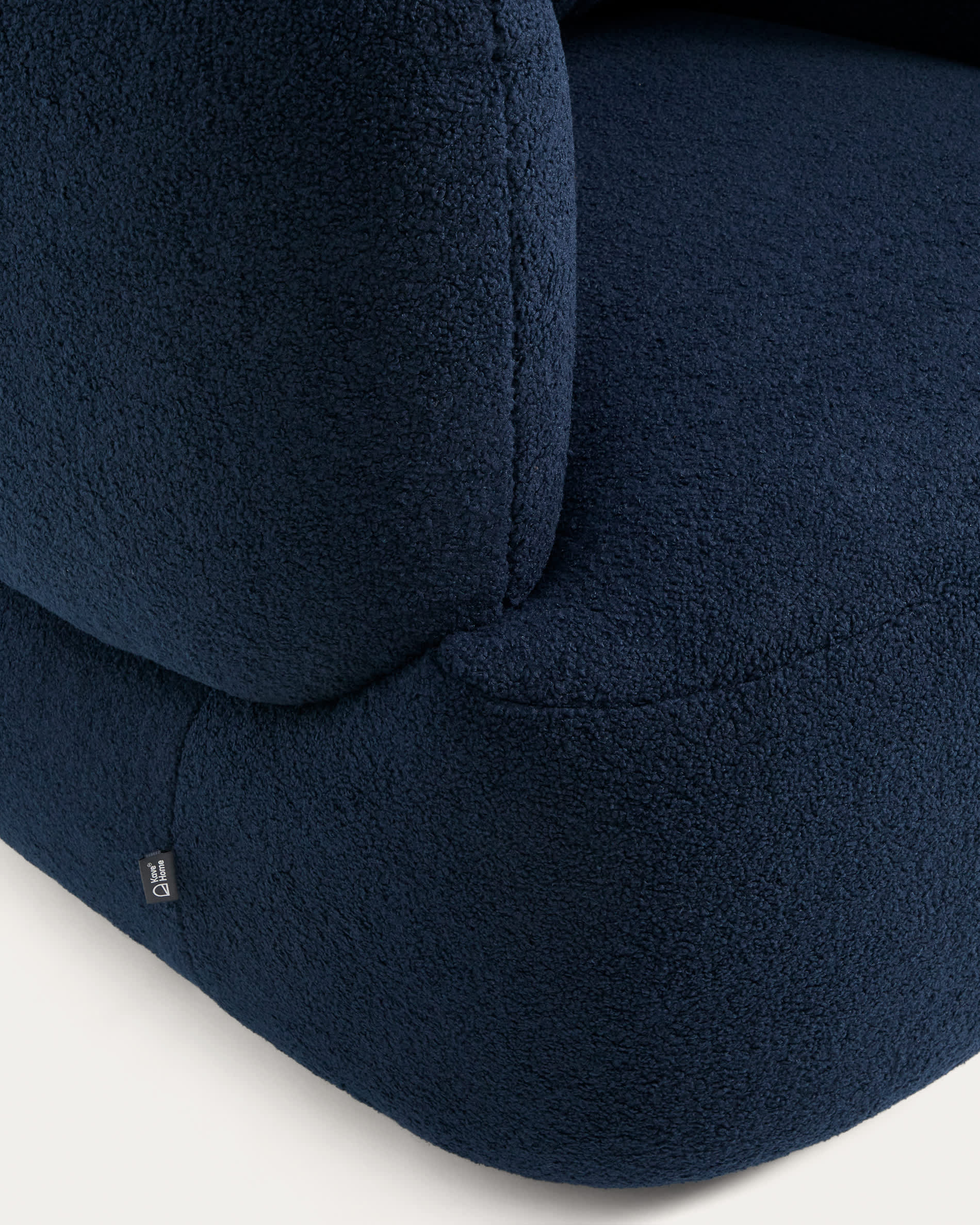Martina navy blue bouclé swivel armchair with cushion FSC Mix Credit