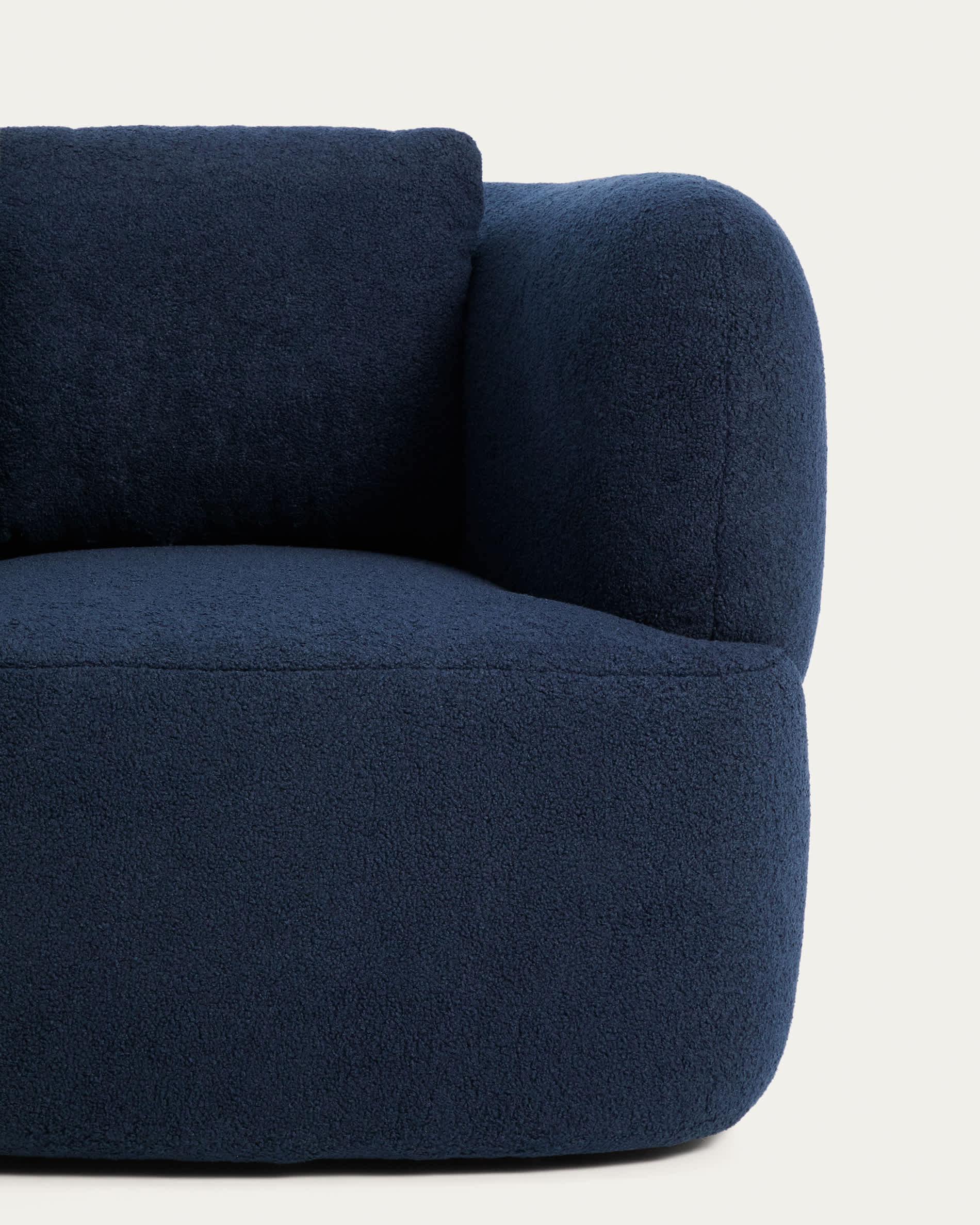 Martina navy blue bouclé armchair with cushion FSC Mix Credit