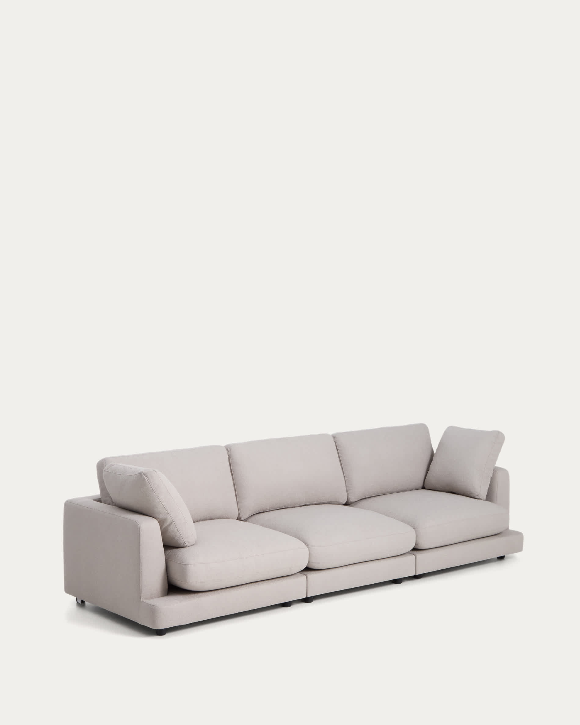 Gala 4-seater grey micro bouclé sofa FSC Mix Credit 300 cm