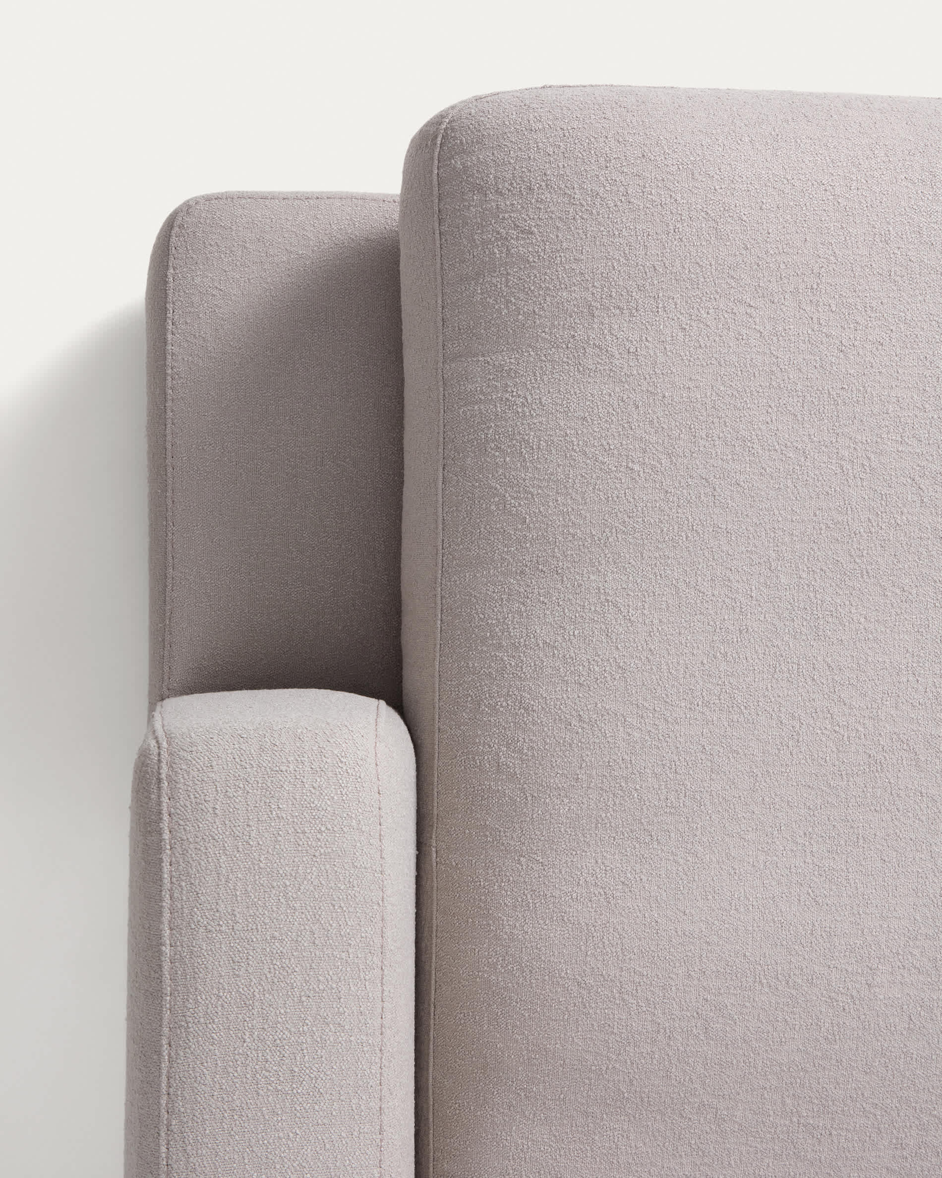 Gala 4-seater grey micro bouclé sofa with right-hand chaise longue FSC Mix Credit 300 cm