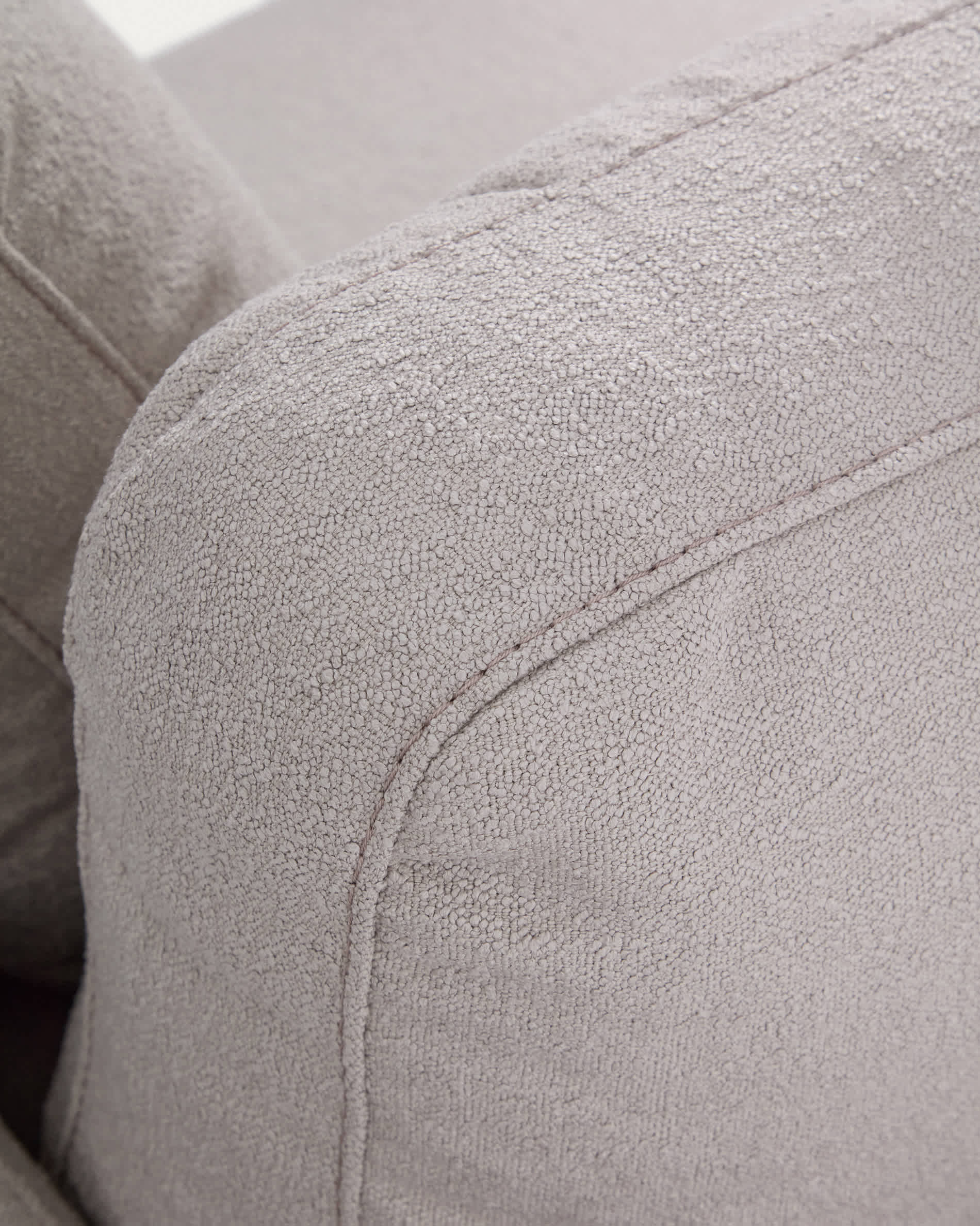 Gala 4-seater grey micro bouclé sofa with left-hand chaise longue FSC Mix Credit 300 cm