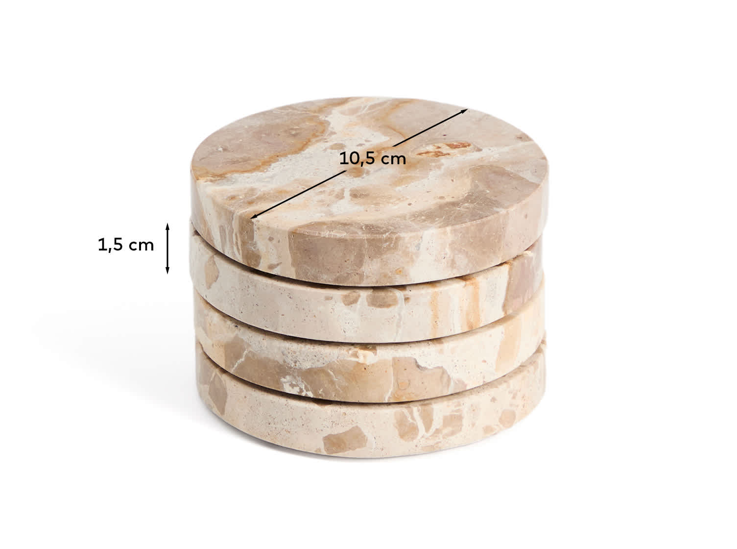 Set of 4 beige Malder marble coasters