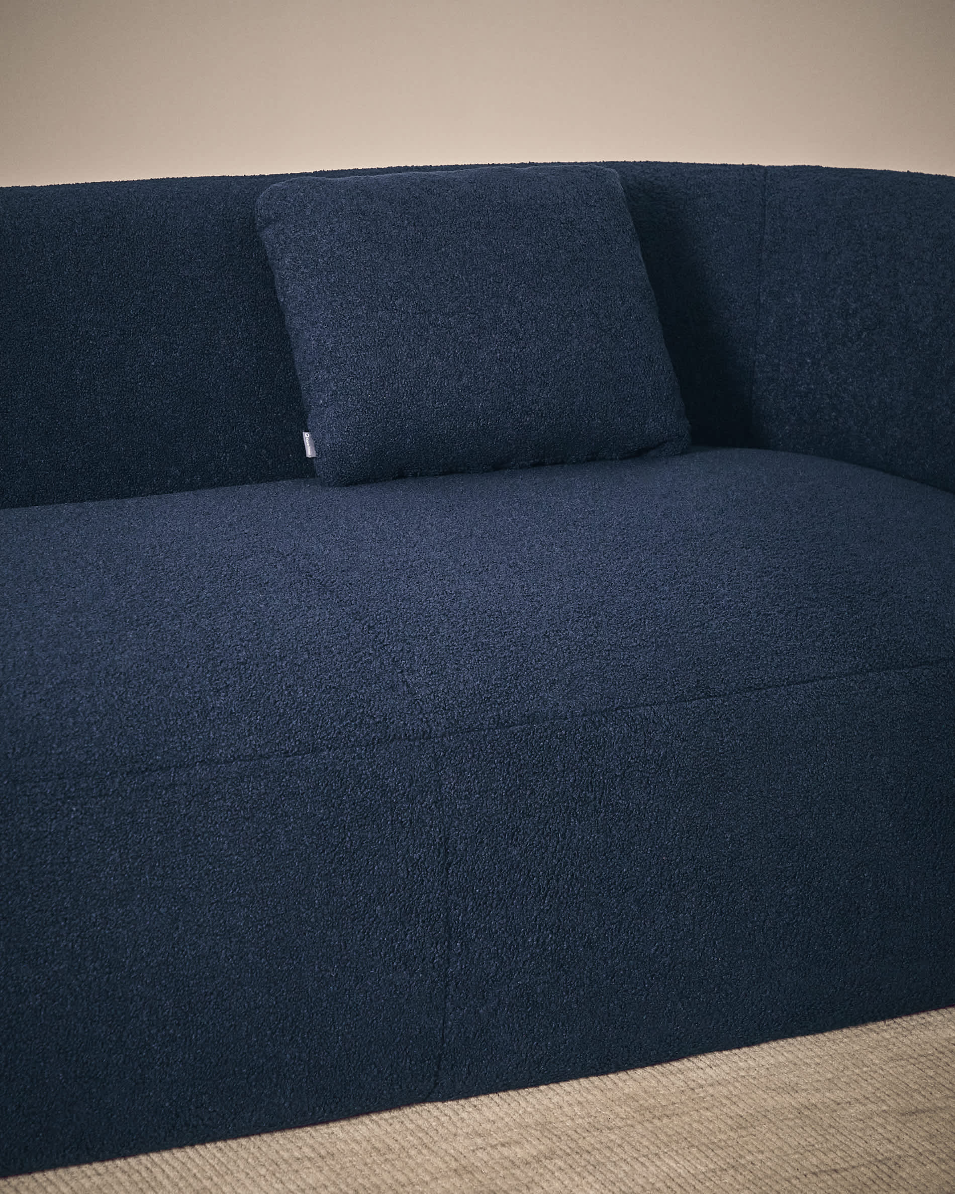 Martina navy blue bouclé cushion 47 x 36 cm