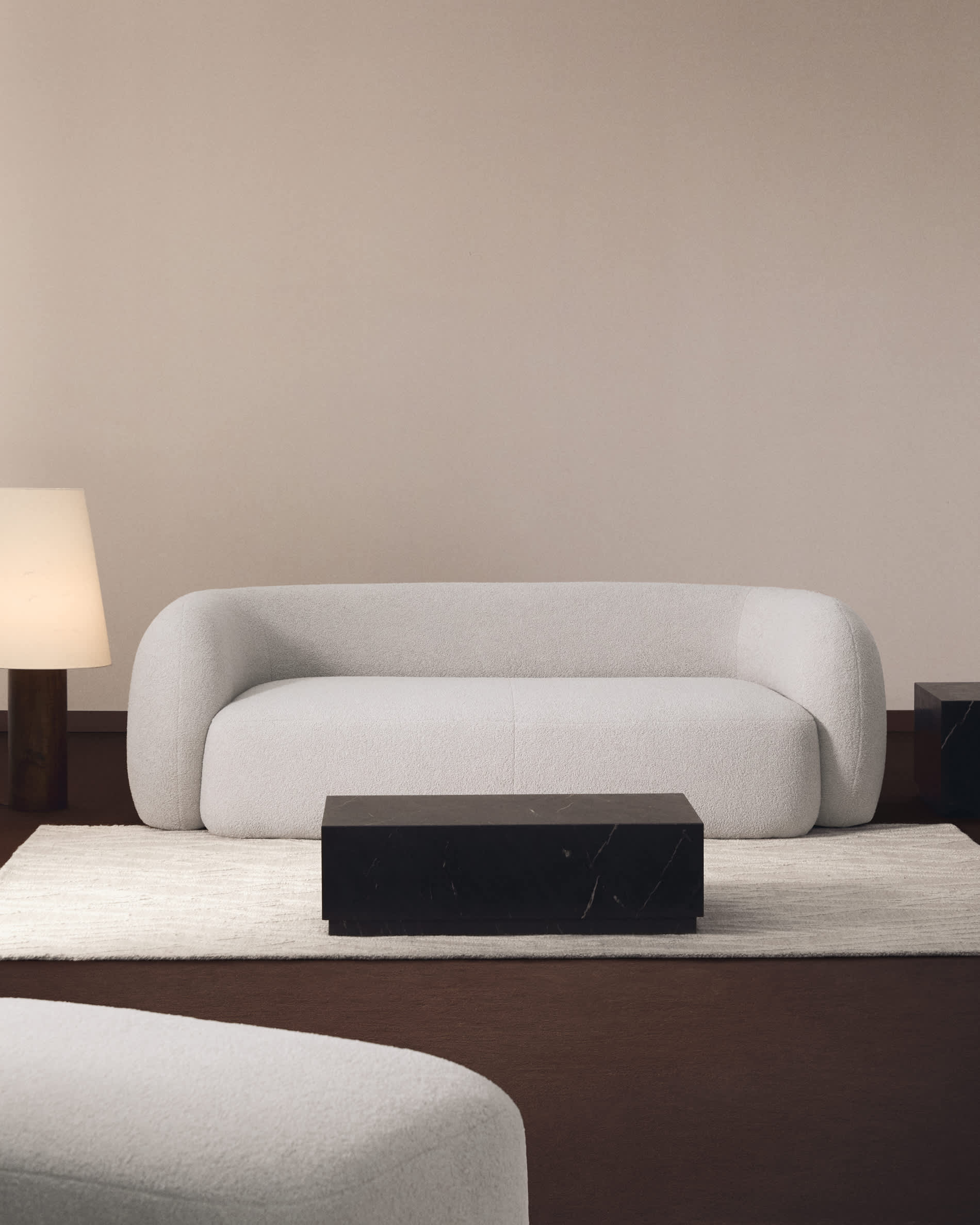 Sorein coffee table in black marble 100 x 50 cm