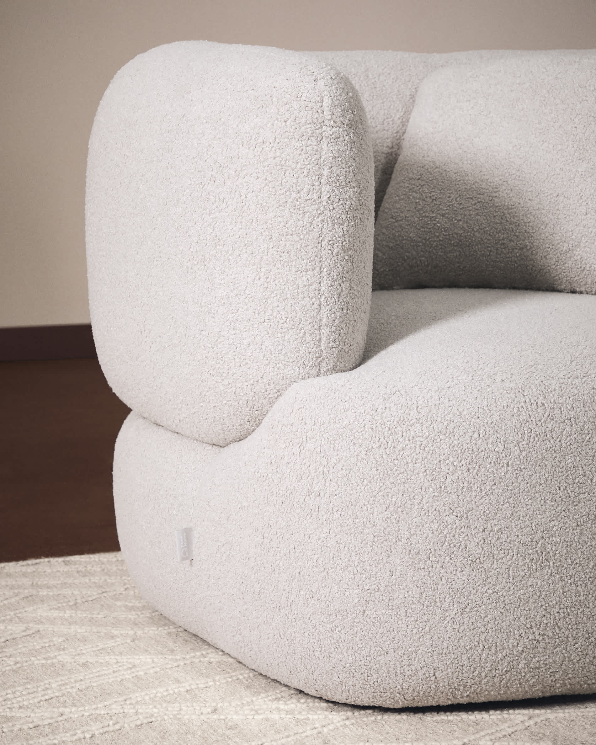 Martina grey bouclé armchair with cushion FSC Mix Credit