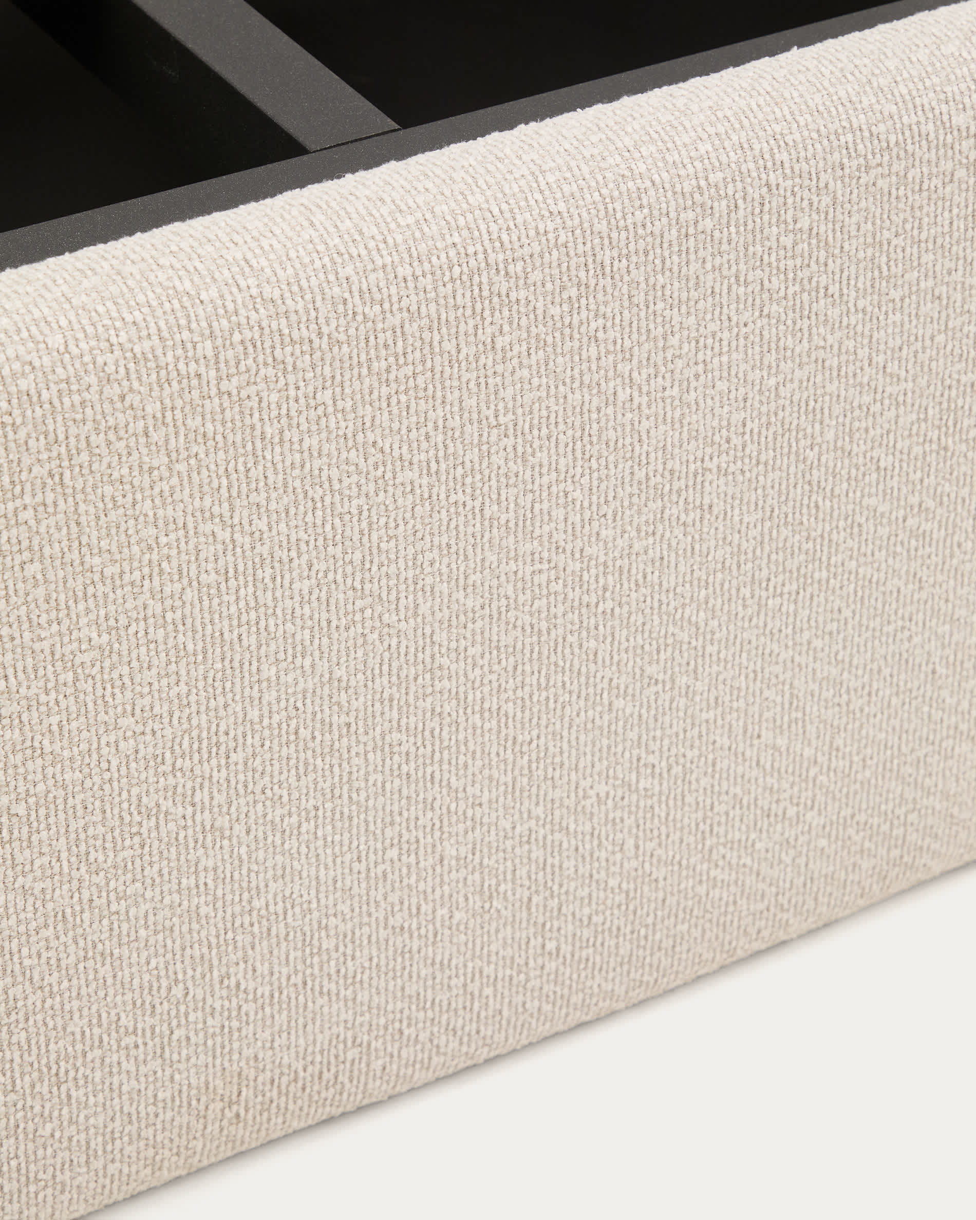 Nelzi ecru chenille ottoman bed base with removable cover for 180 x 200cm mattress FSC 100%