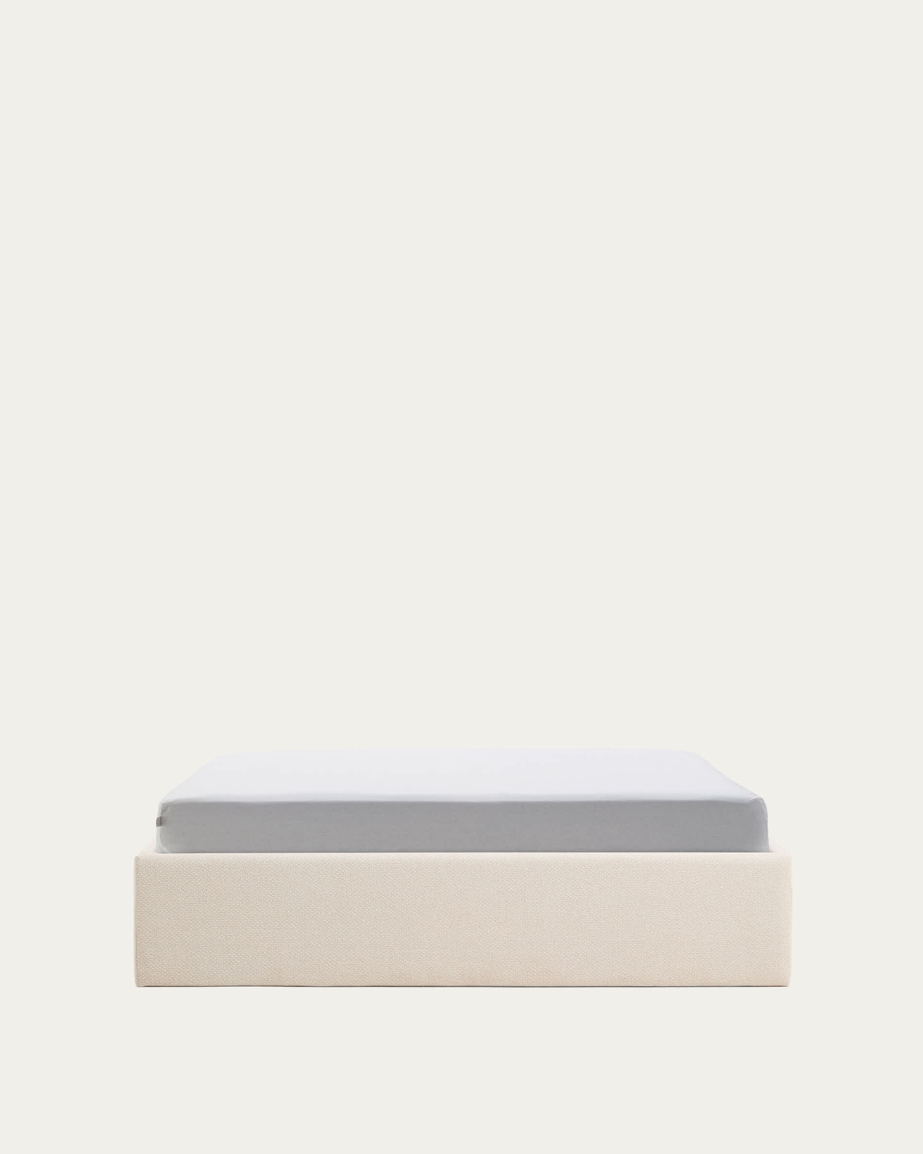 Nelzi ecru chenille ottoman bed base with removable cover for 150 x 200cm mattress FSC 100%