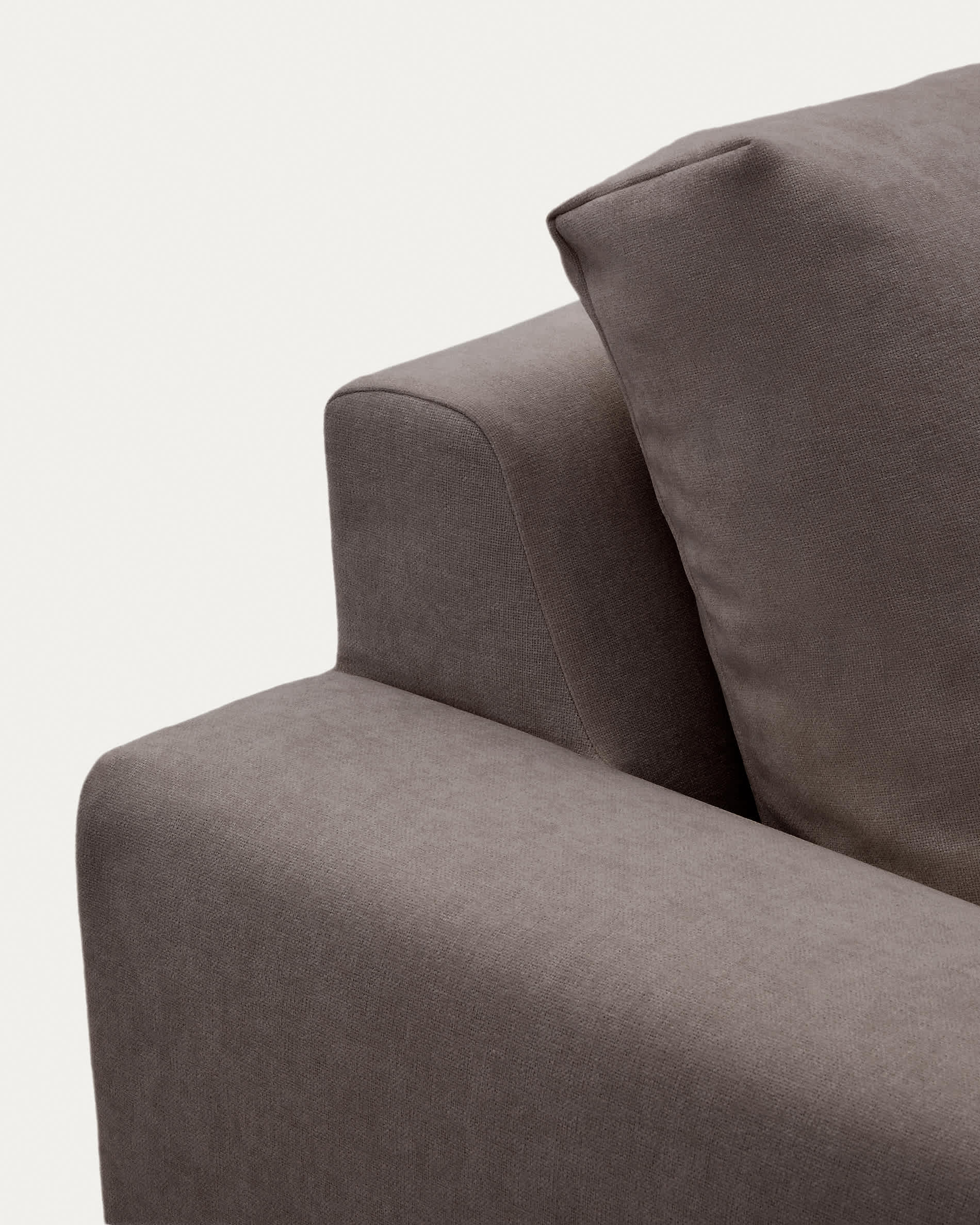 Alea dark brown chenille 3-seater modular sofa with removable cover 220cm