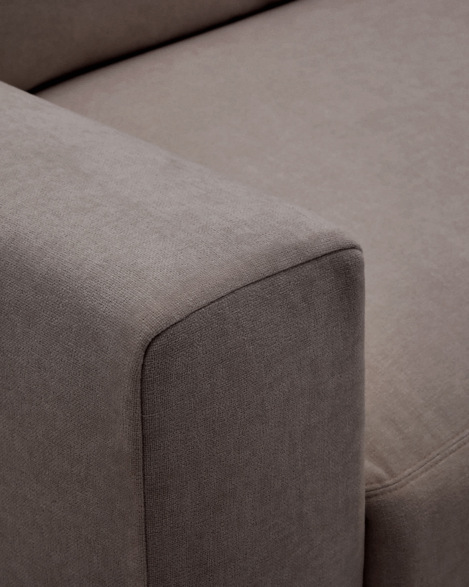 Alea dark brown chenille 3-seater modular sofa with removable cover 220cm
