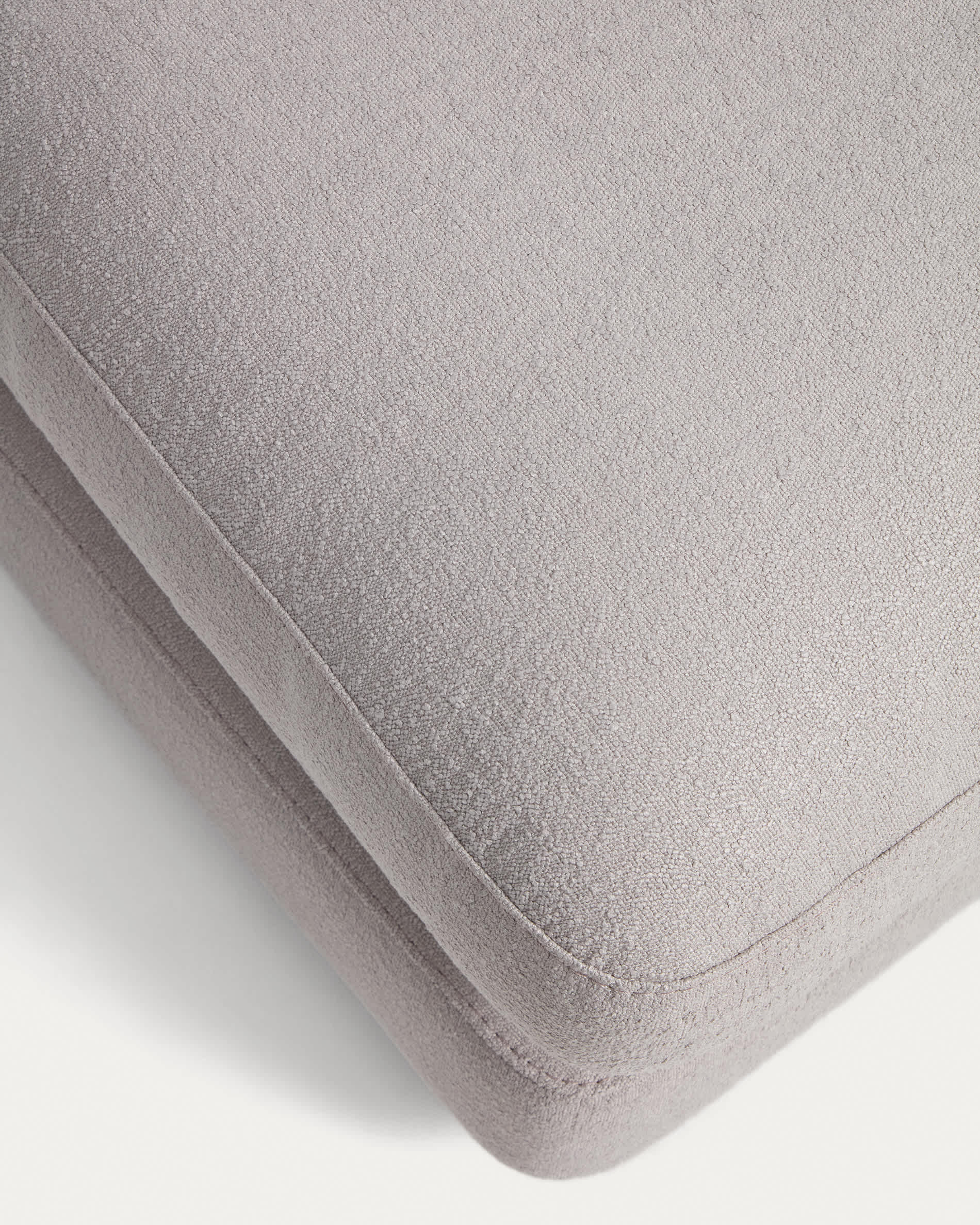 Gala grey micro bouclé footstool FSC Mix Credit 90 x 90 cm