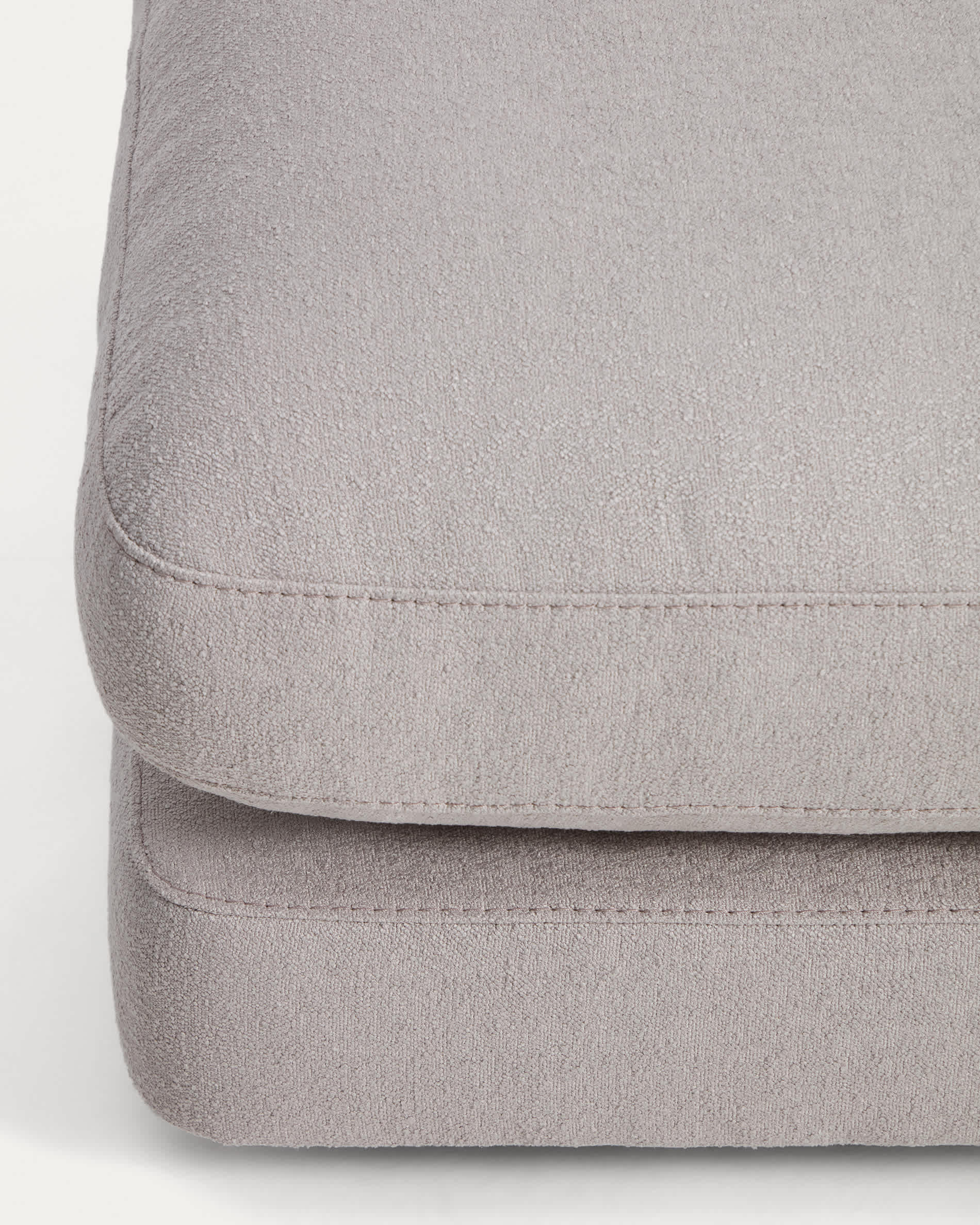 Gala grey micro bouclé footstool FSC Mix Credit 90 x 90 cm
