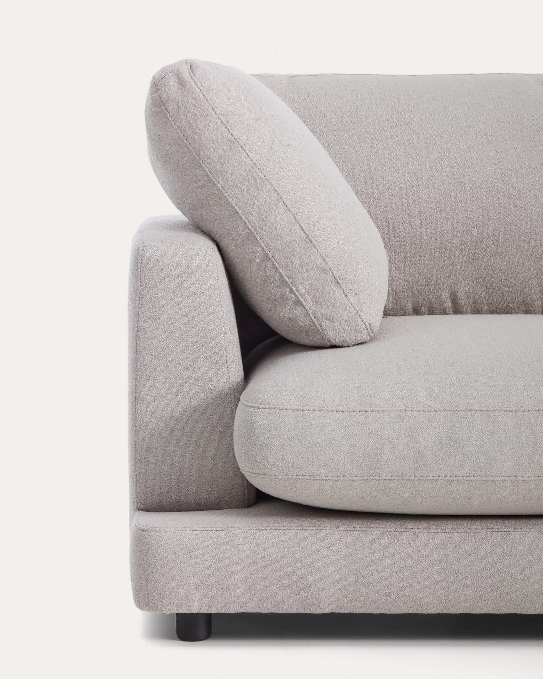 Gala 6-seater grey micro bouclé sofa FSC Mix Credit 390 cm