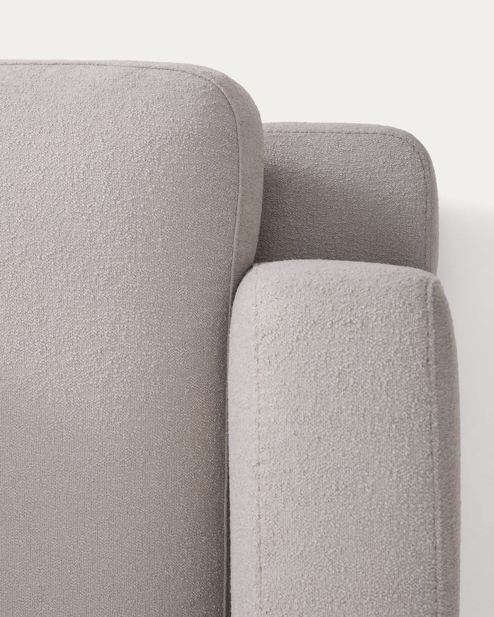 Gala 3-seater grey micro bouclé sofa FSC Mix Credit 210 cm