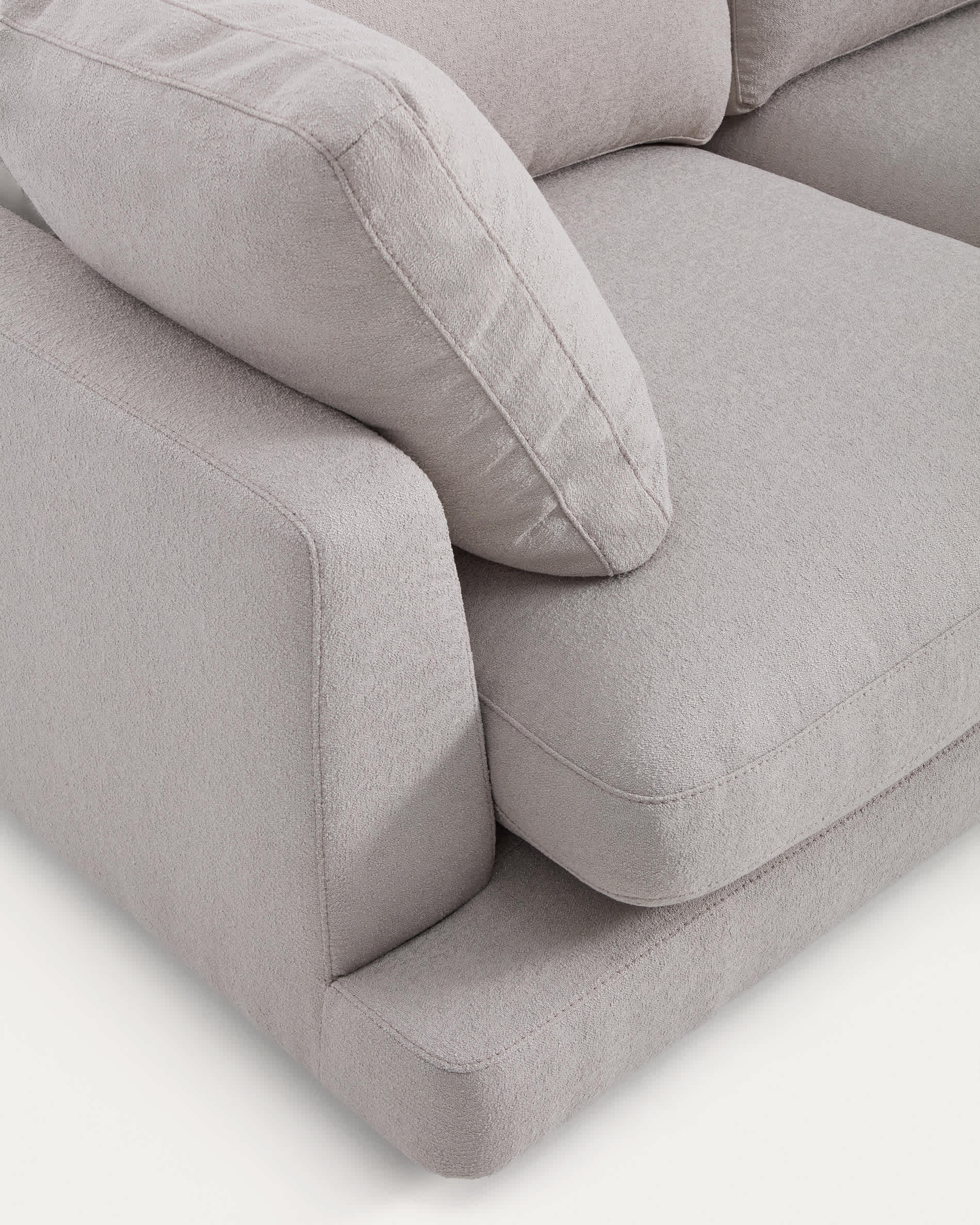 Gala 3-seater grey micro bouclé sofa FSC Mix Credit 210 cm