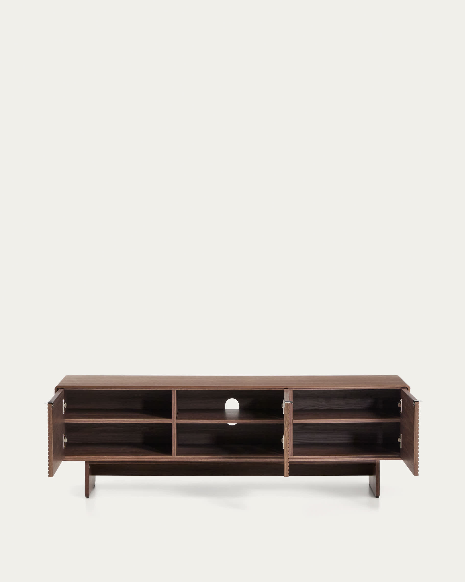 Norlen 3-door TV stand in walnut veneer FSC Mix Credit 150 x 46 cm