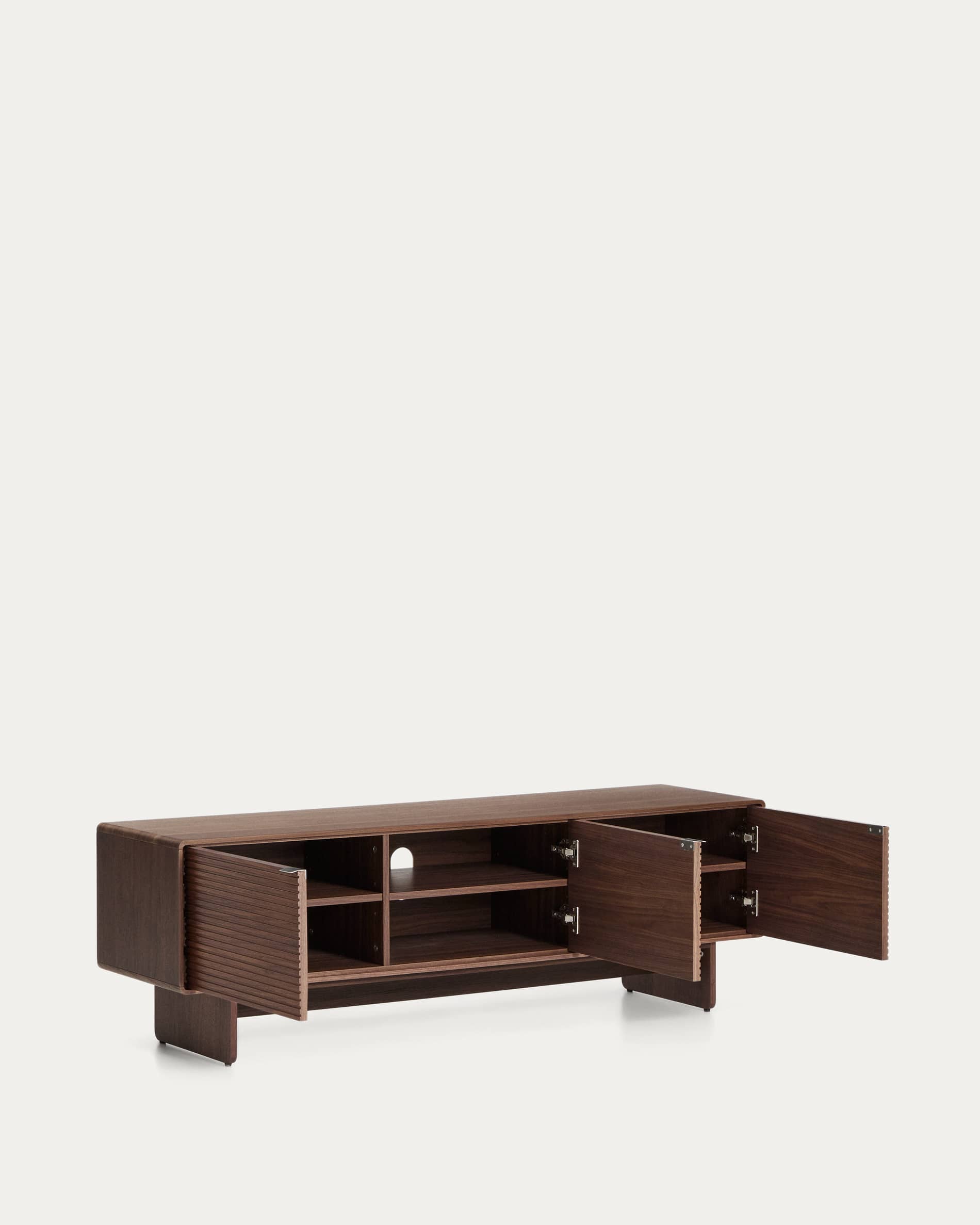 Norlen 3-door TV stand in walnut veneer FSC Mix Credit 150 x 46 cm