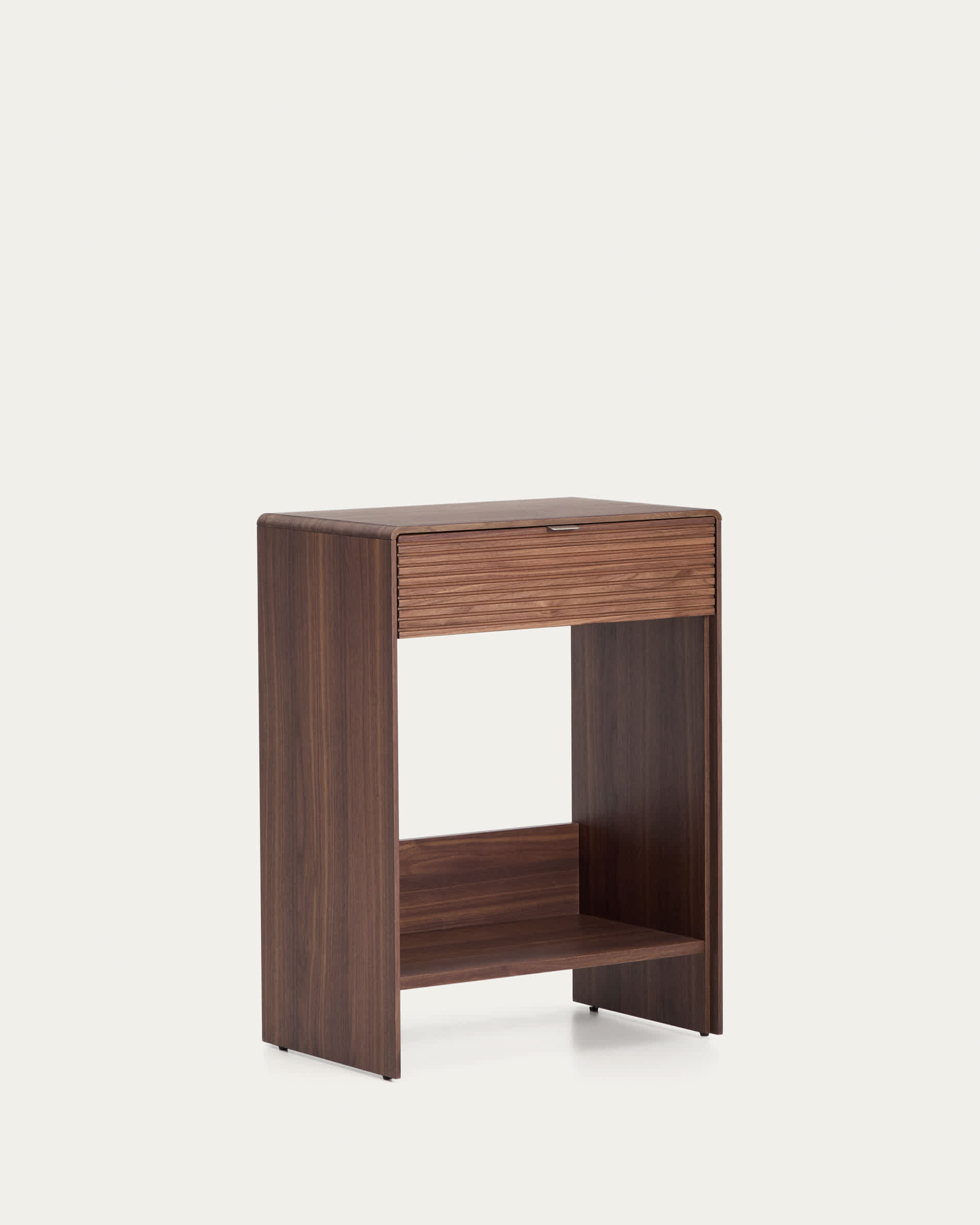Norlen console with drawer and shelf in walnut veneer FSC Mix Credit 60 x 81 cm